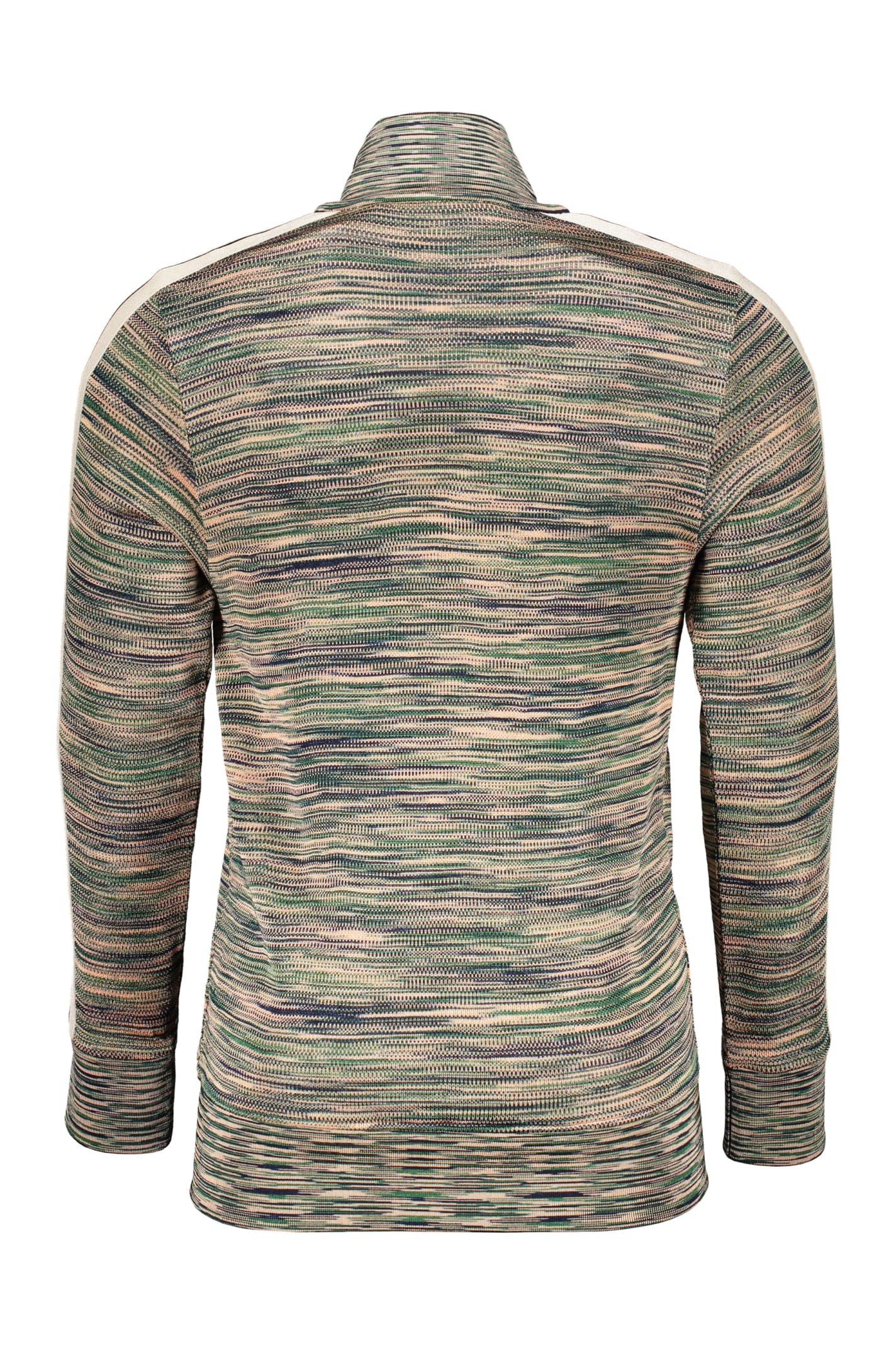 Shop Palm Angels X Missoni Knitted Full Zip In Green
