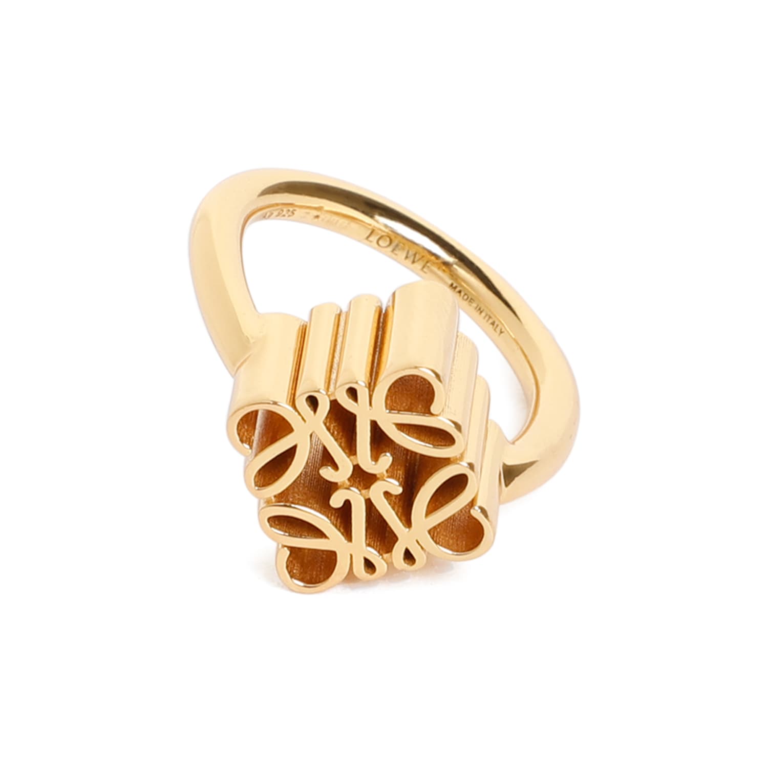 Shop Loewe Single Anagram Ring In Gold