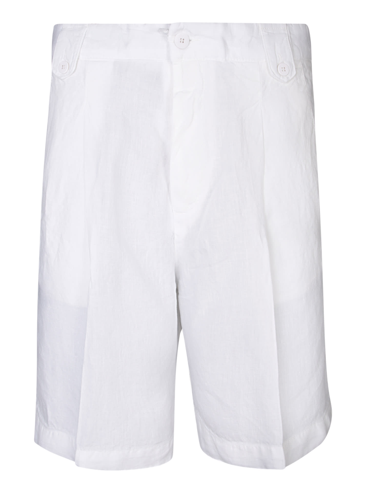 Miaky B White Linen Shorts