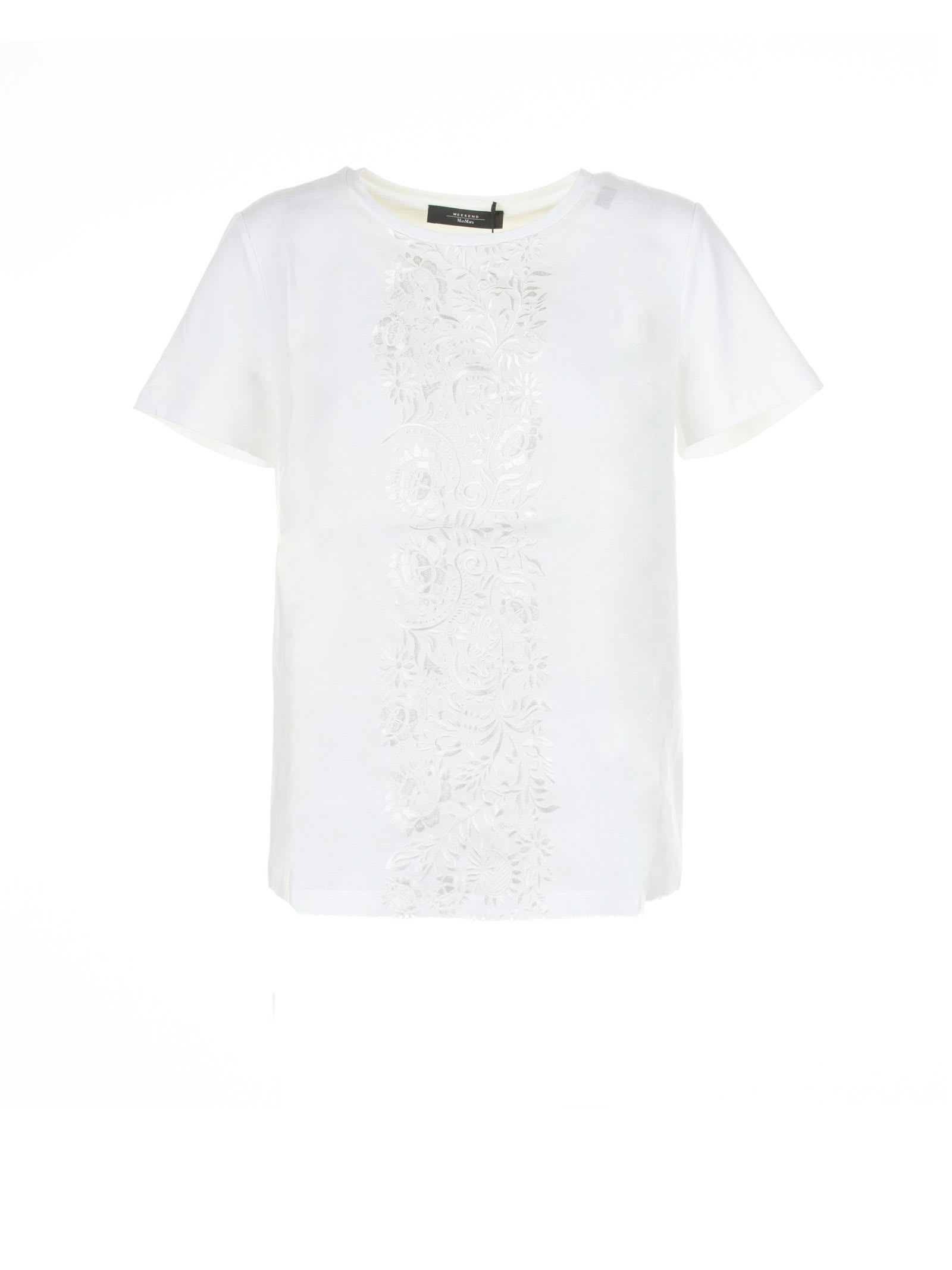 Shop Weekend Max Mara White Cotton T-shirt In Bianco