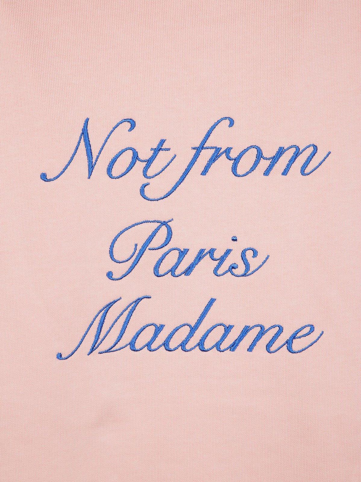 Drôle De Monsieur Cursive Slogan Embroidered Crew Neck Sweater