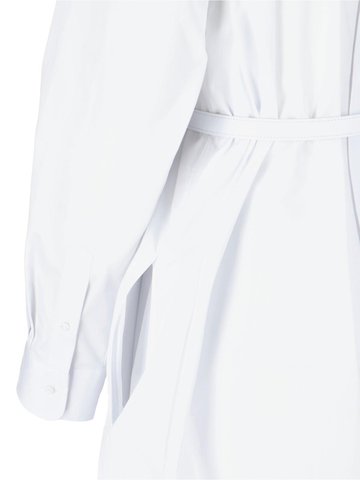 Shop Fendi Midi Shirt Dress In White