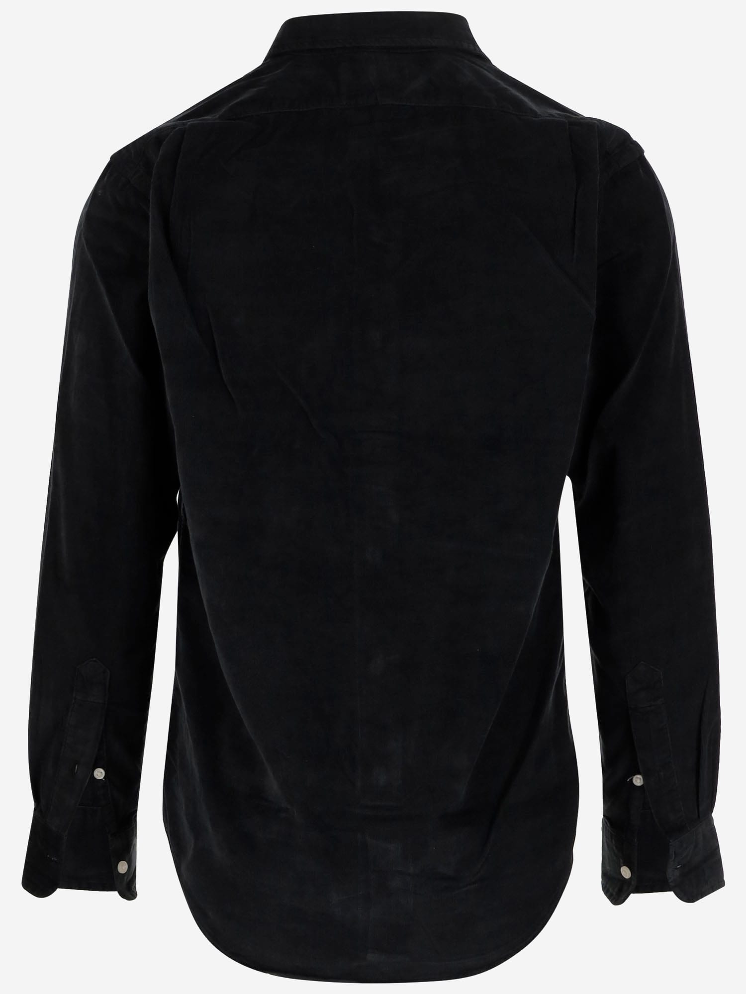 Polo Ralph Lauren Cotton Velvet Shirt In Black