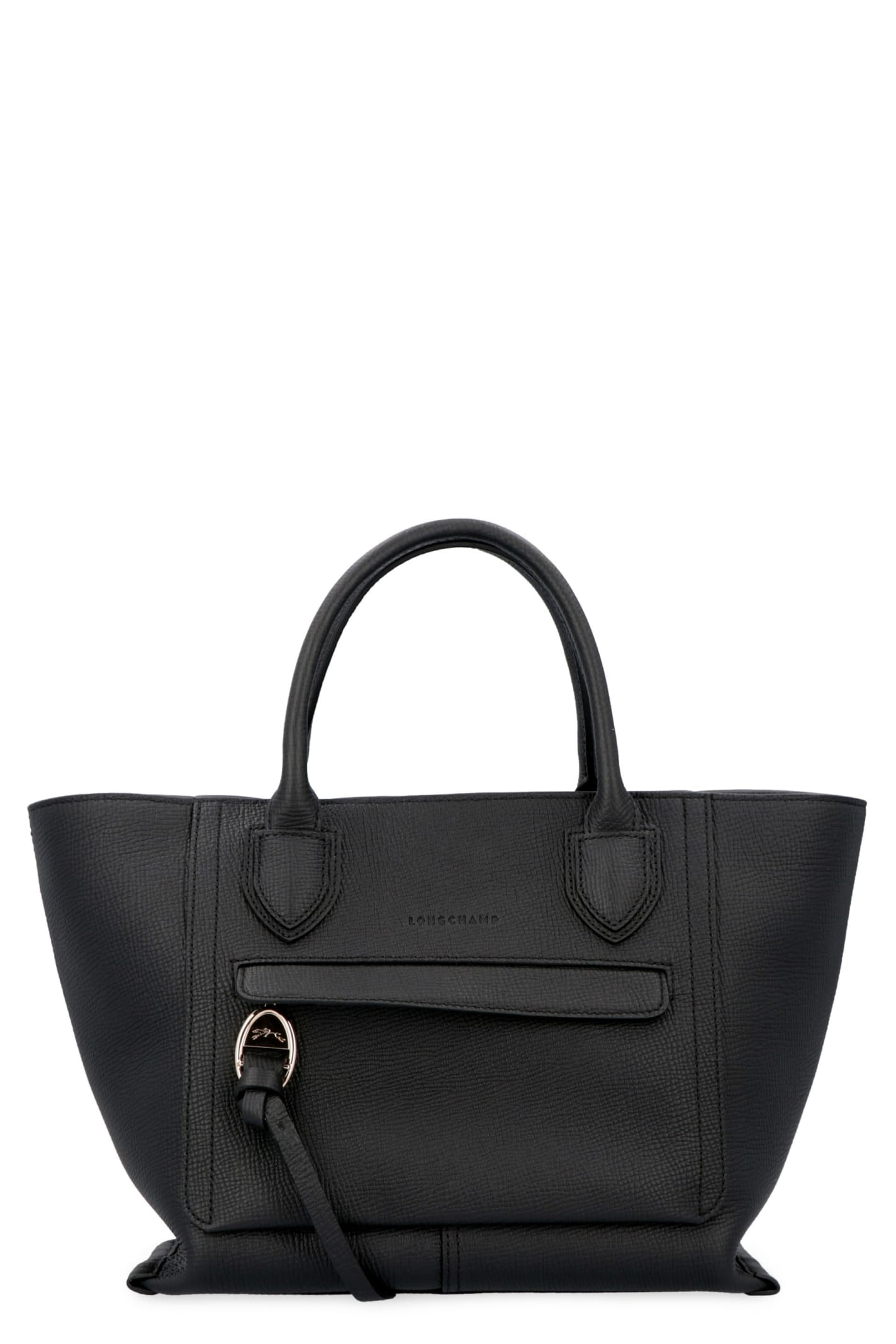Longchamp Large Mailbox Leather Top Handle Bag In Black | ModeSens