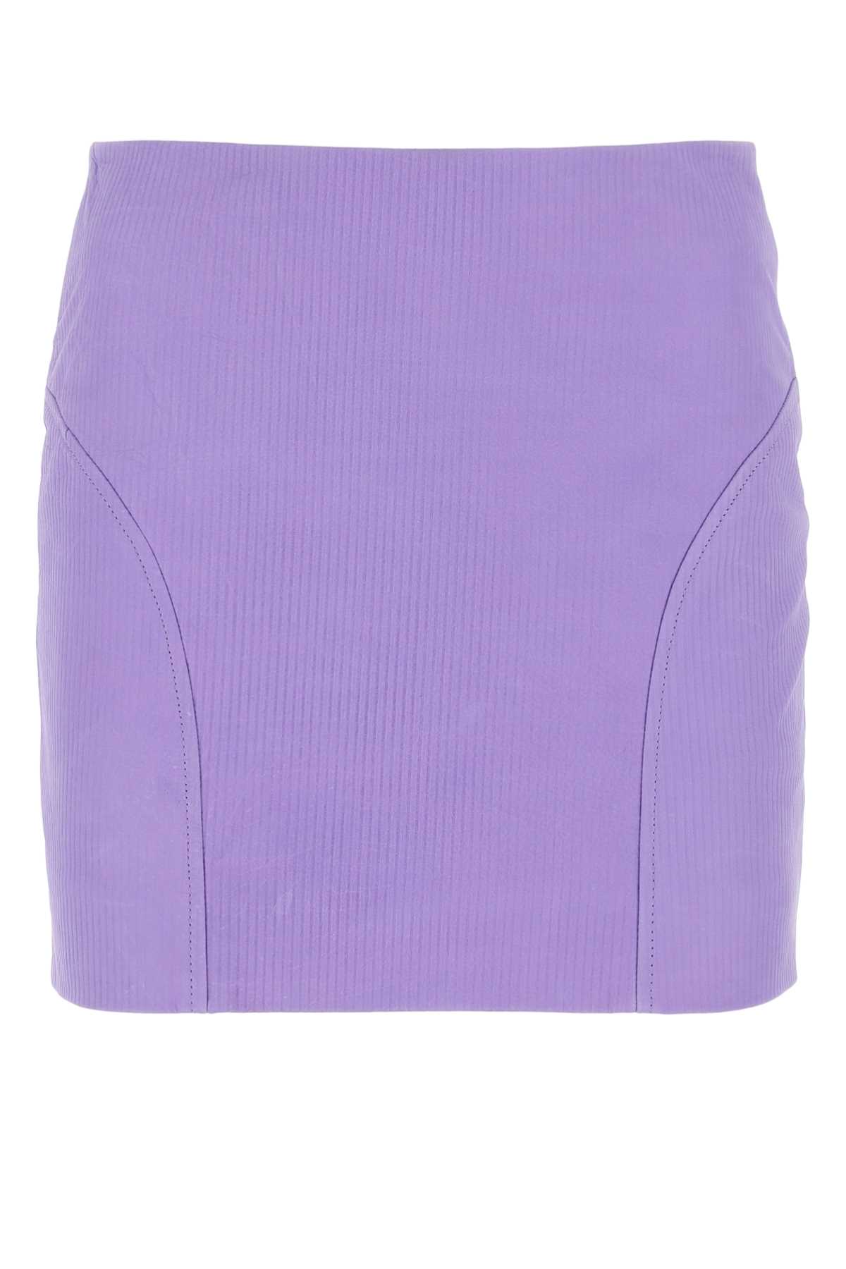 Lilac Leather Mini Skirt