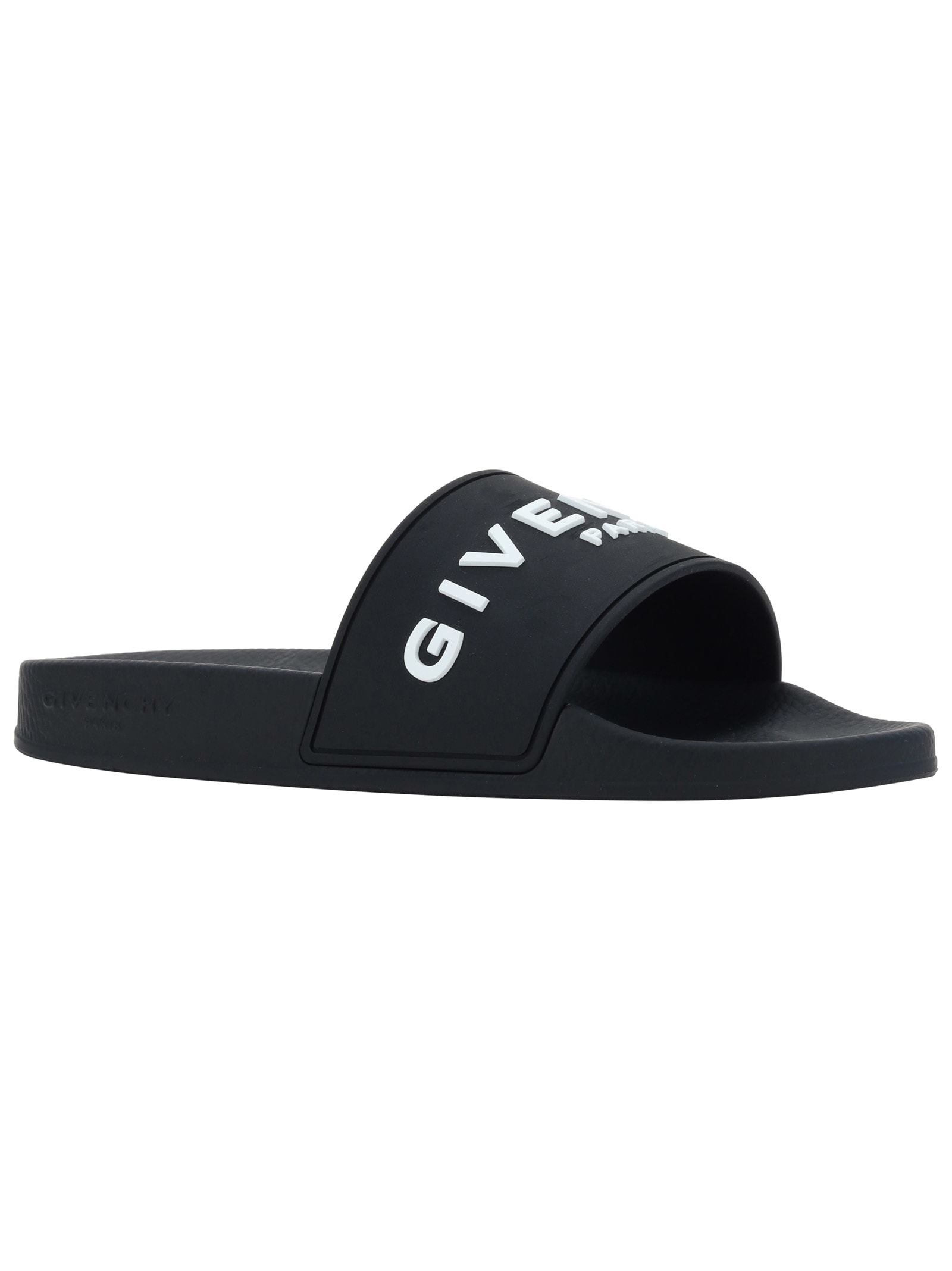 Givenchy 4g Leather-trimmed Embroidered Raffia Slides In Black