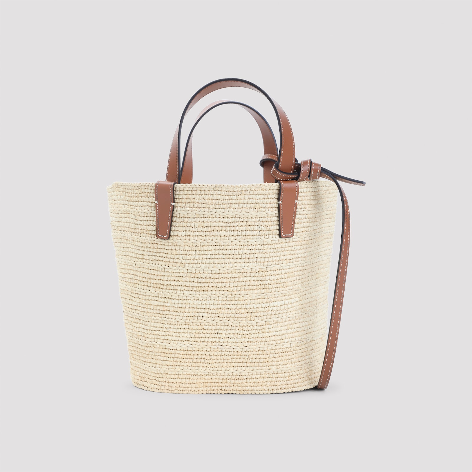 Celine Supple Straw And Leather Shoulder Bag