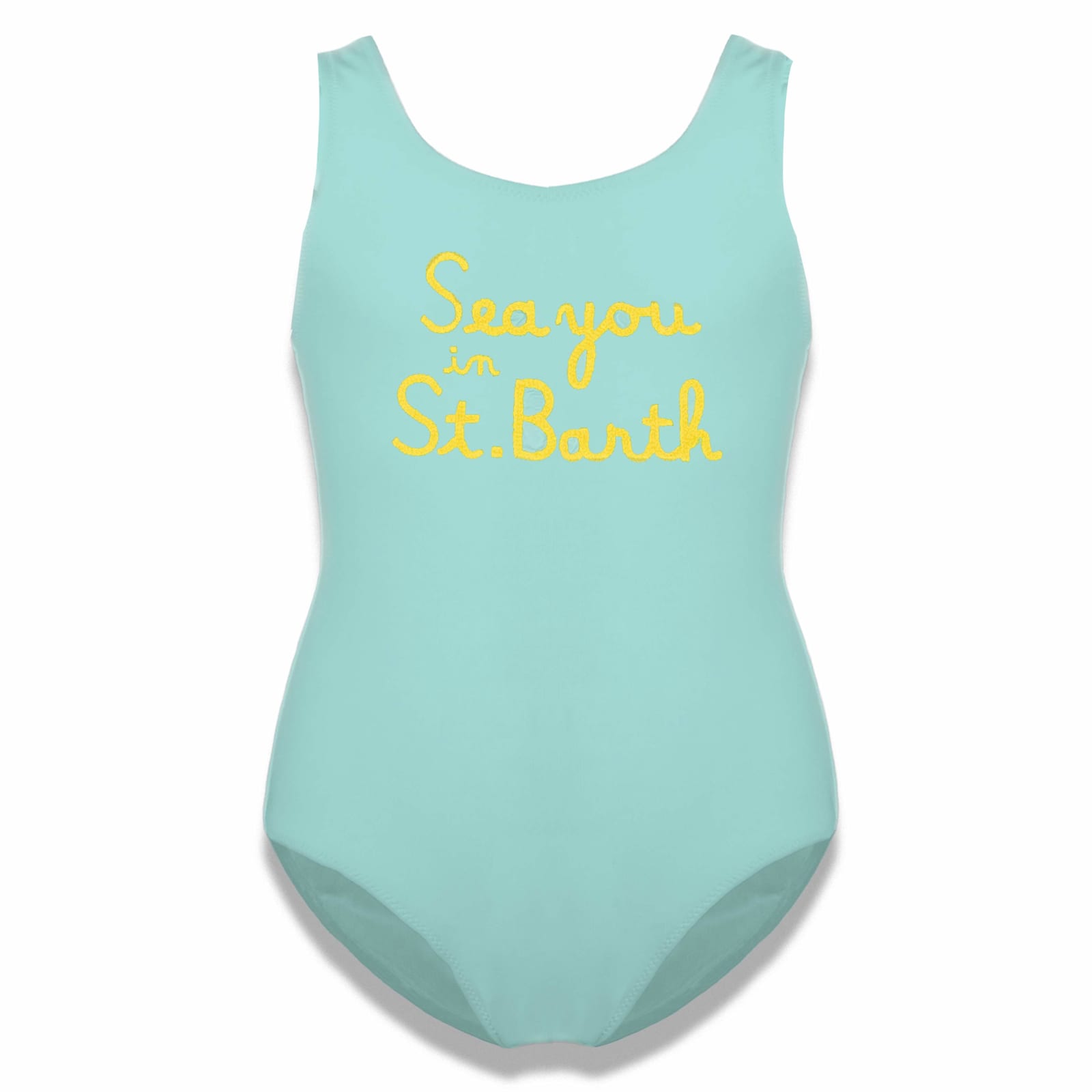 Mc2 Saint Barth Kids' Embroidered One Piece For Girl In Green