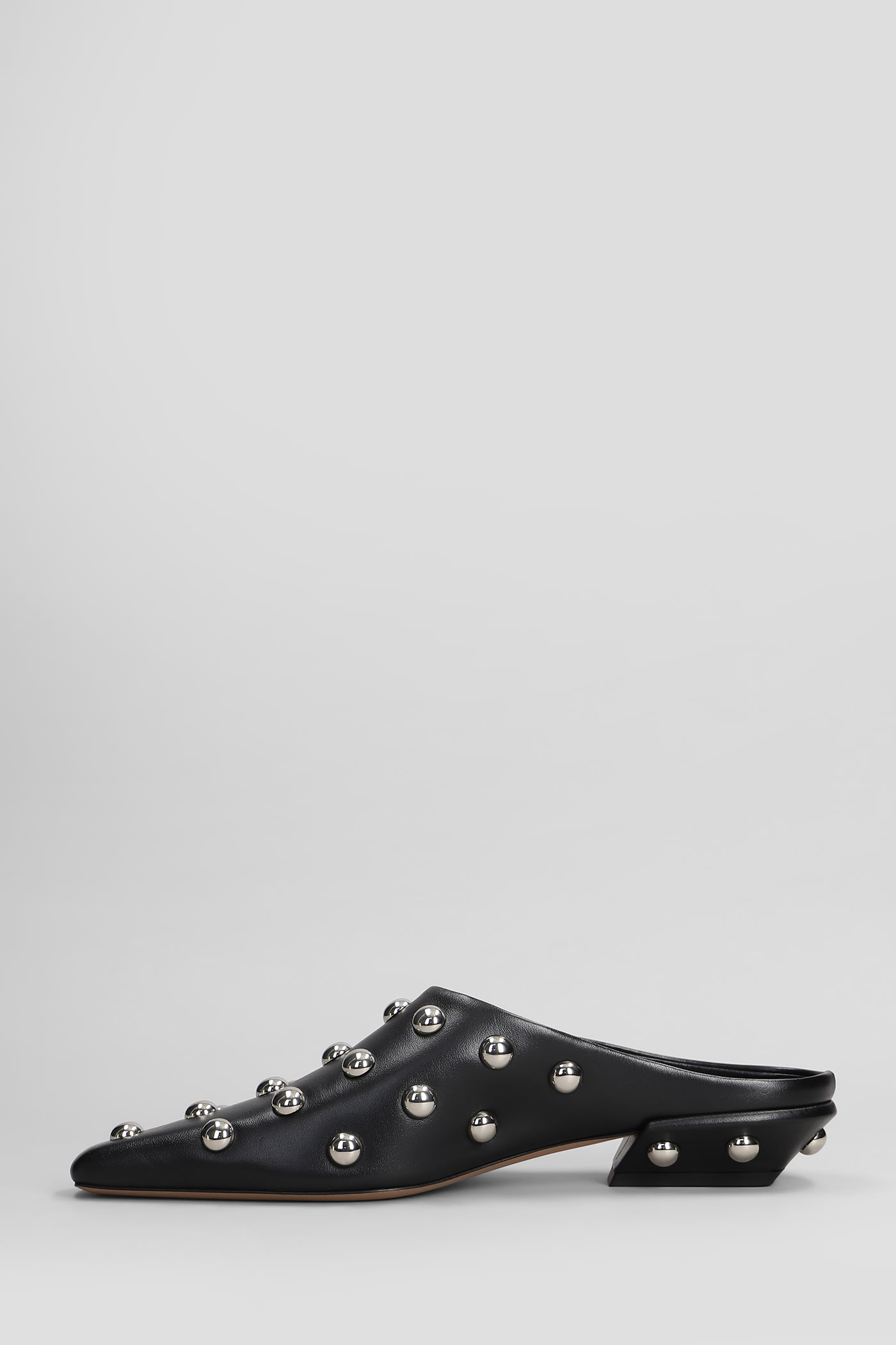 Paris Texas Studded Pointed Toe Mule In Black