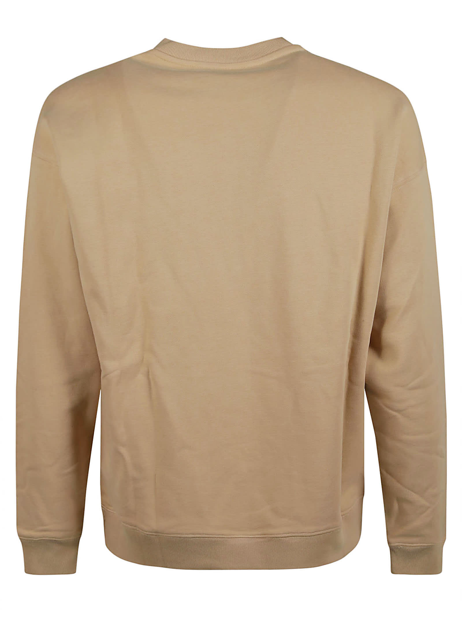 Shop Moschino Logo Sweatshirt In Beige
