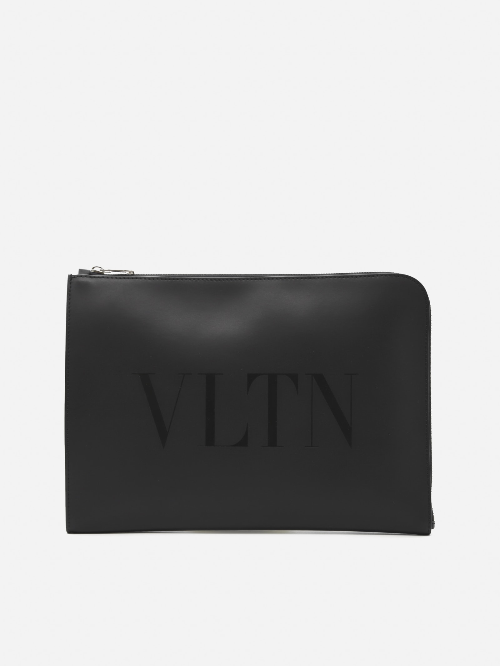 Valentino Garavani Leather Card Holder With Tone-on-tone Vltn Print