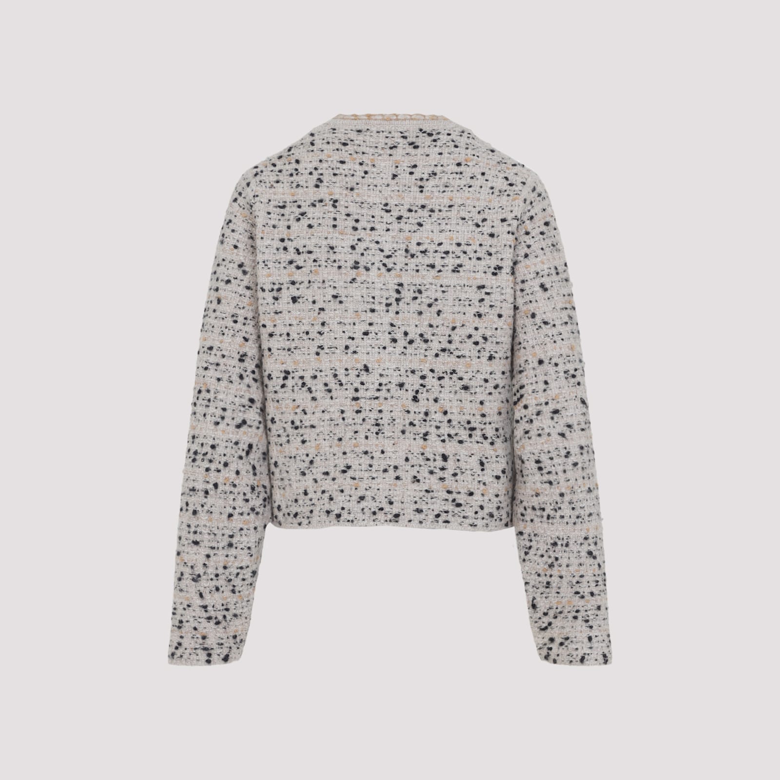 Fabiana Filippi Bouclé Wool Blend Jacket In Gray