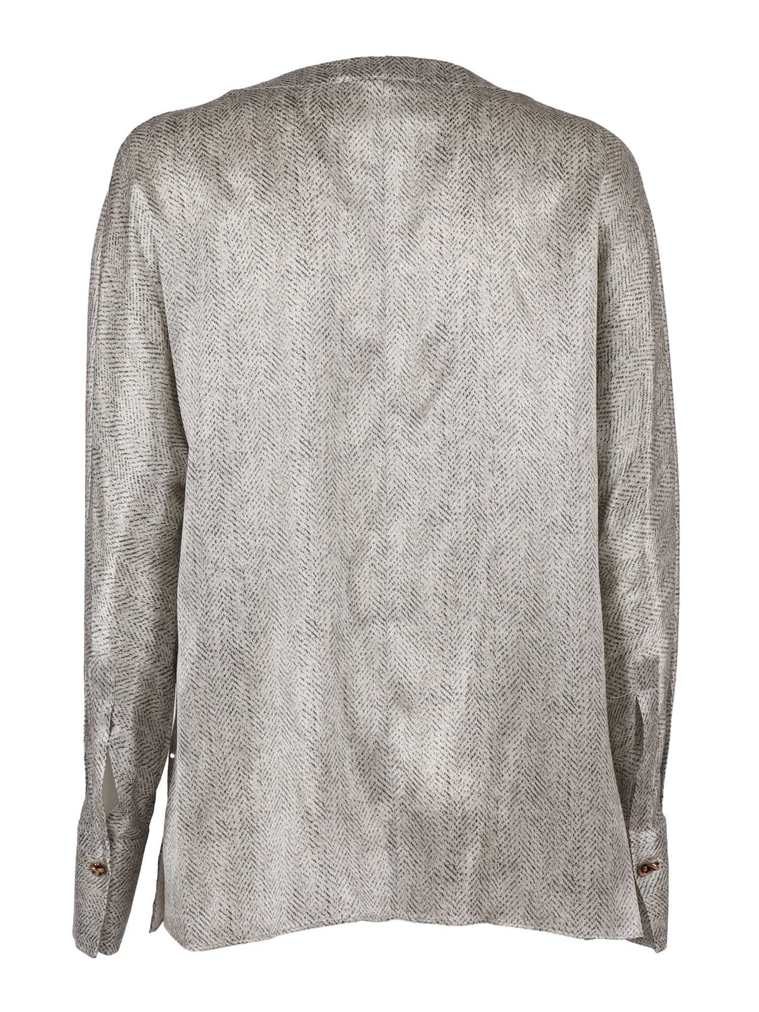 Antonelli Silk Shirt With Classic Collar And Buttoned Cuffs In Neutral