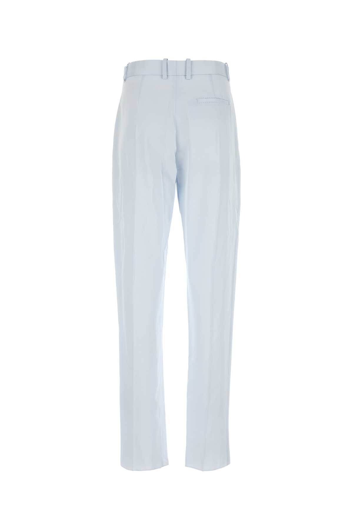 Shop Bottega Veneta Pastel Light-blue Twill Pant In Morningmist