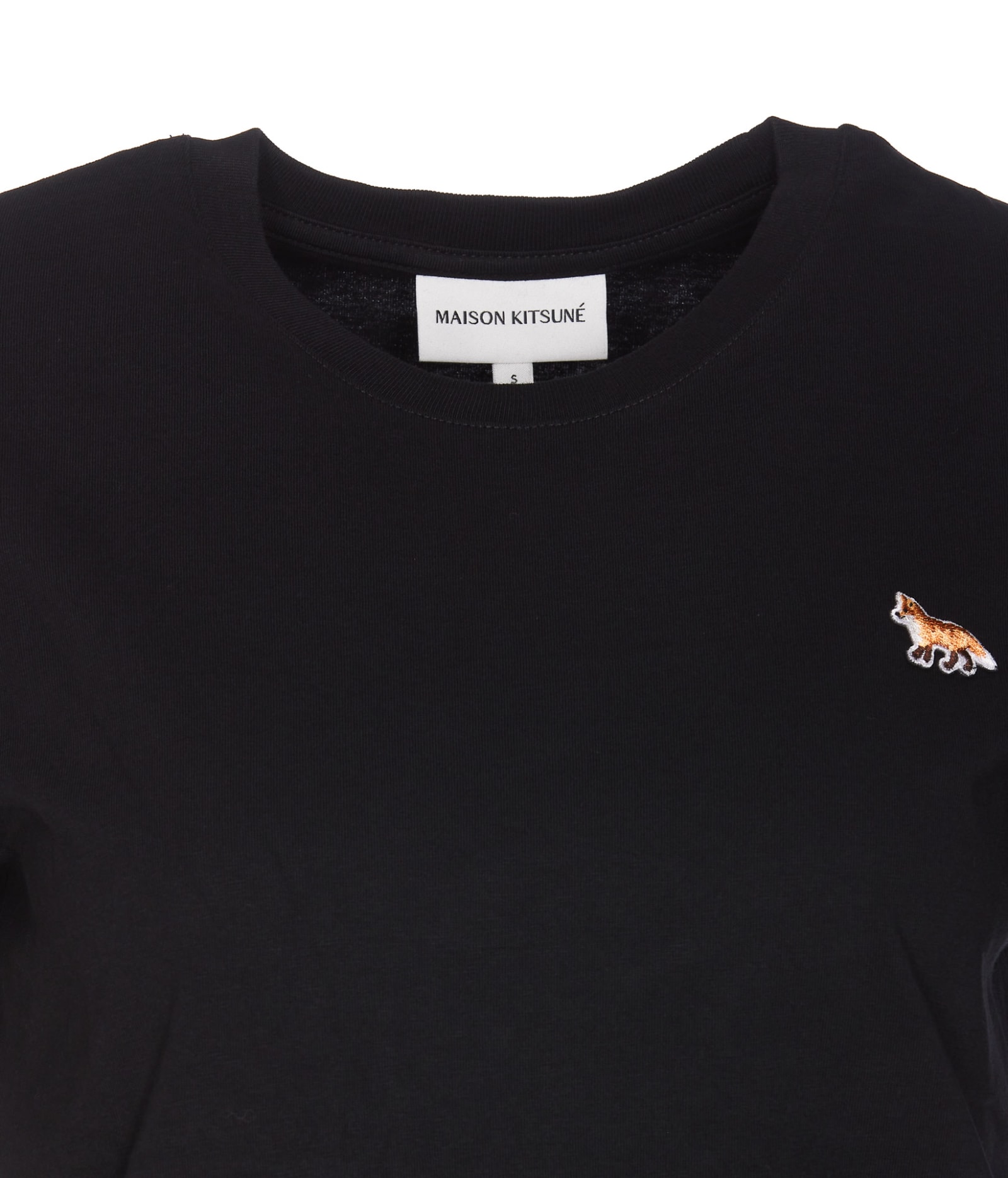 Shop Maison Kitsuné Baby Fox Head Patch Logo T-shirt In Black