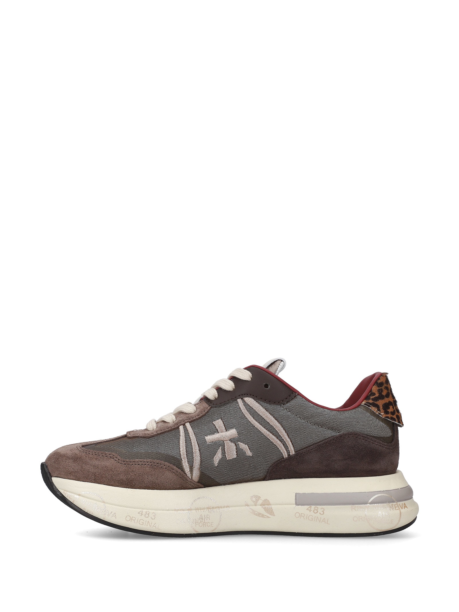 Shop White Premiata Sneaker Cassie 7003 Brown In Marrone