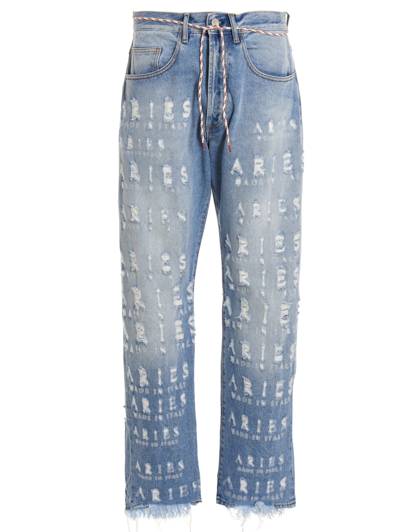 Aries Used Effect Logo Jeans