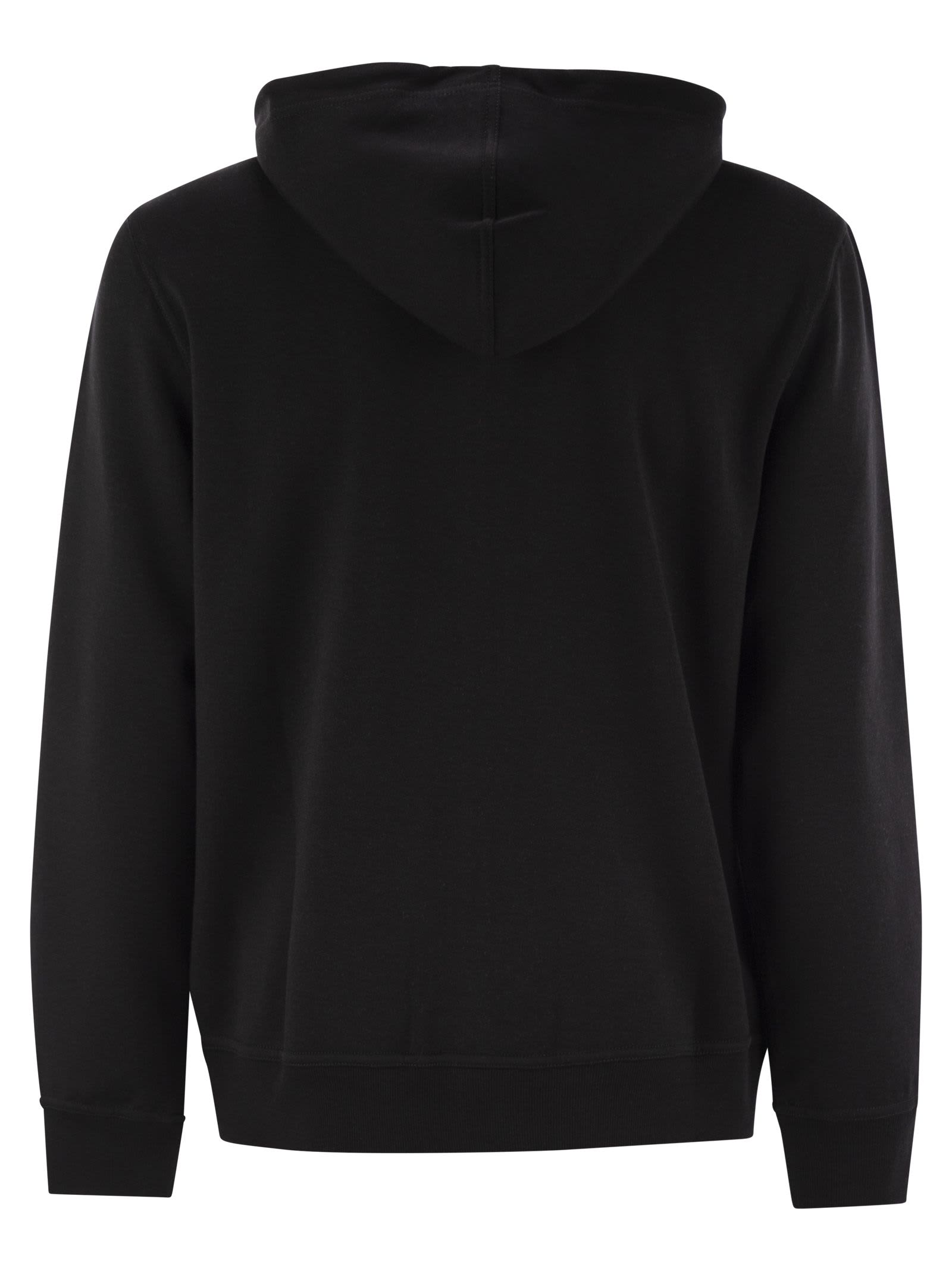 Shop Brunello Cucinelli Cotton, Cashmere And Silk Fleece Hooded Topwear In Black