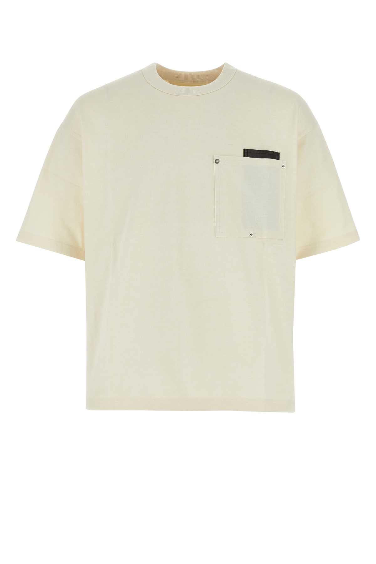 Shop Bottega Veneta Ivory Cotton T-shirt In Sop