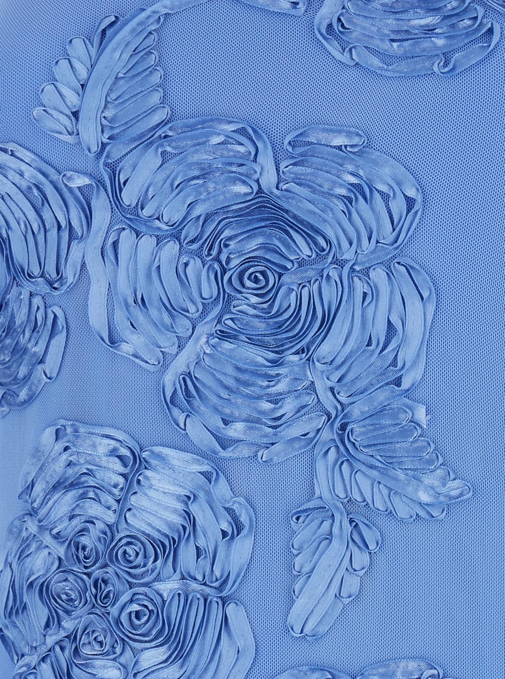 Rotate Birger Christensen Blue High Neck Dress With All-over Floral Motif In Fabric Woman In Blue