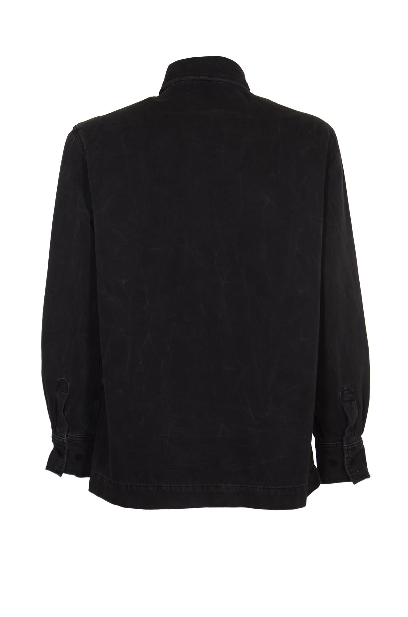 Shop Etudes Studio Picture Canvas Wrinkled Shirt In Black