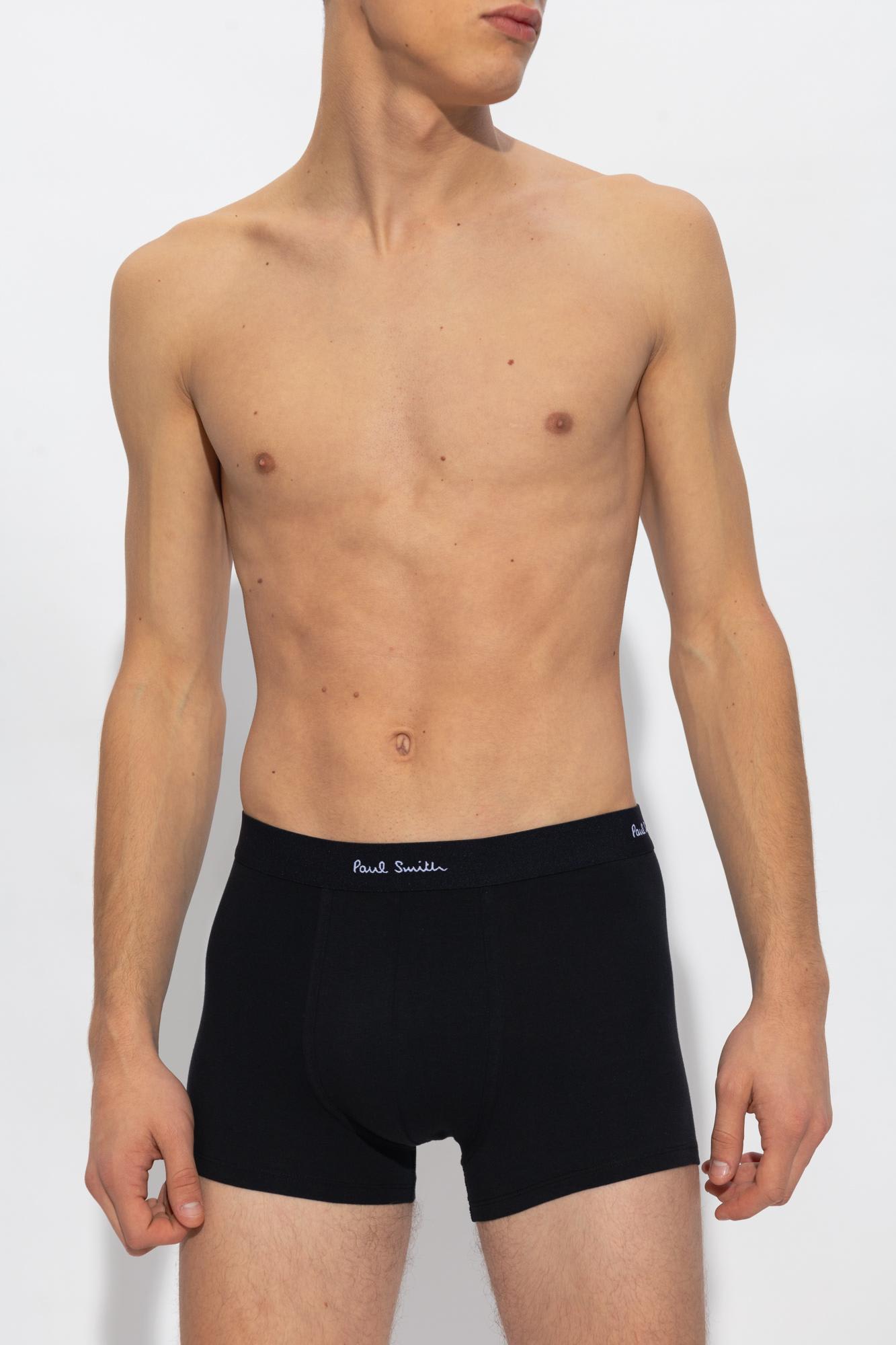 Shop Paul Smith Branded Boxers 3-pack In Black