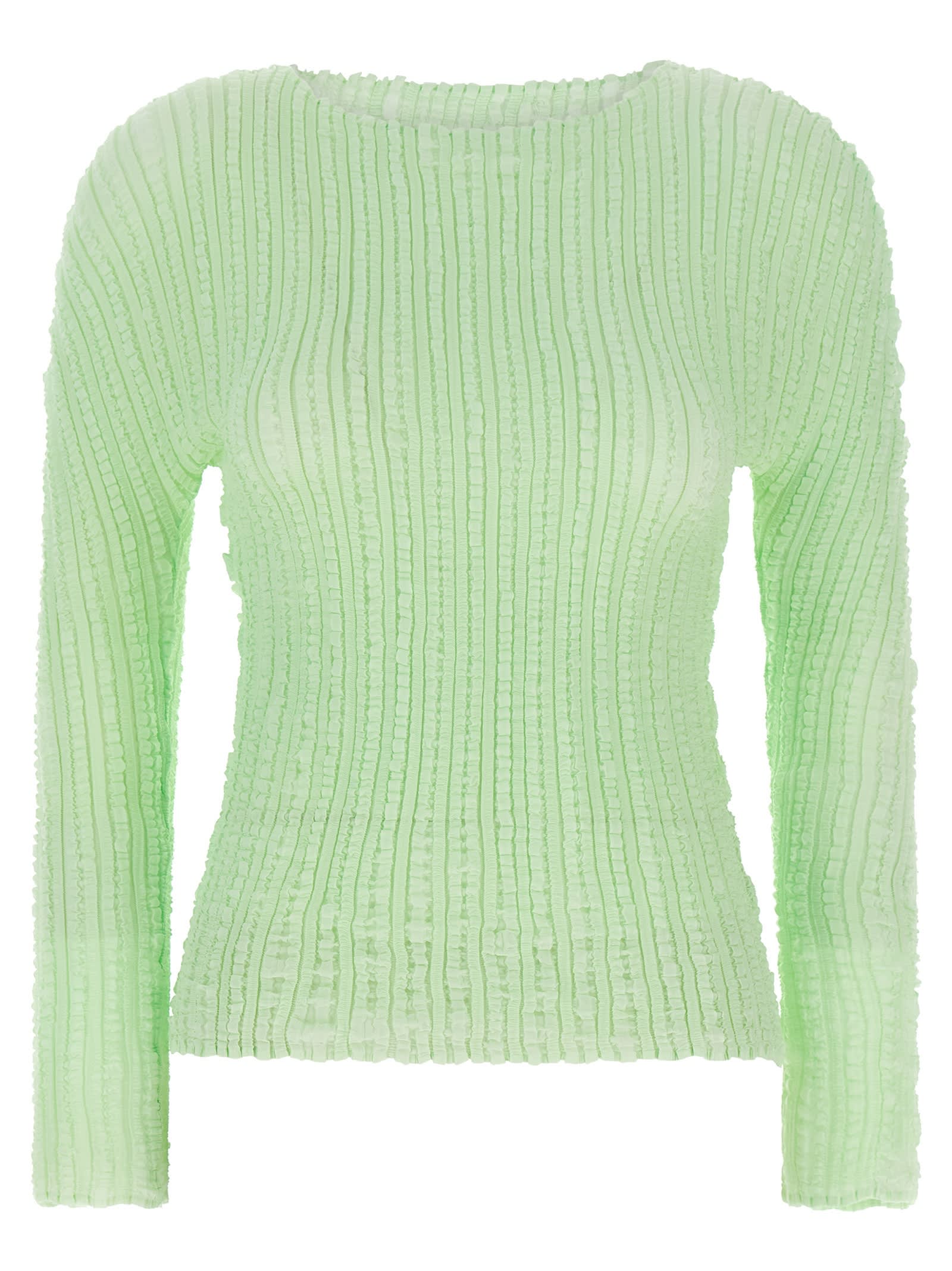 Issey Miyake Jellyfish Pleats Sweater In Green