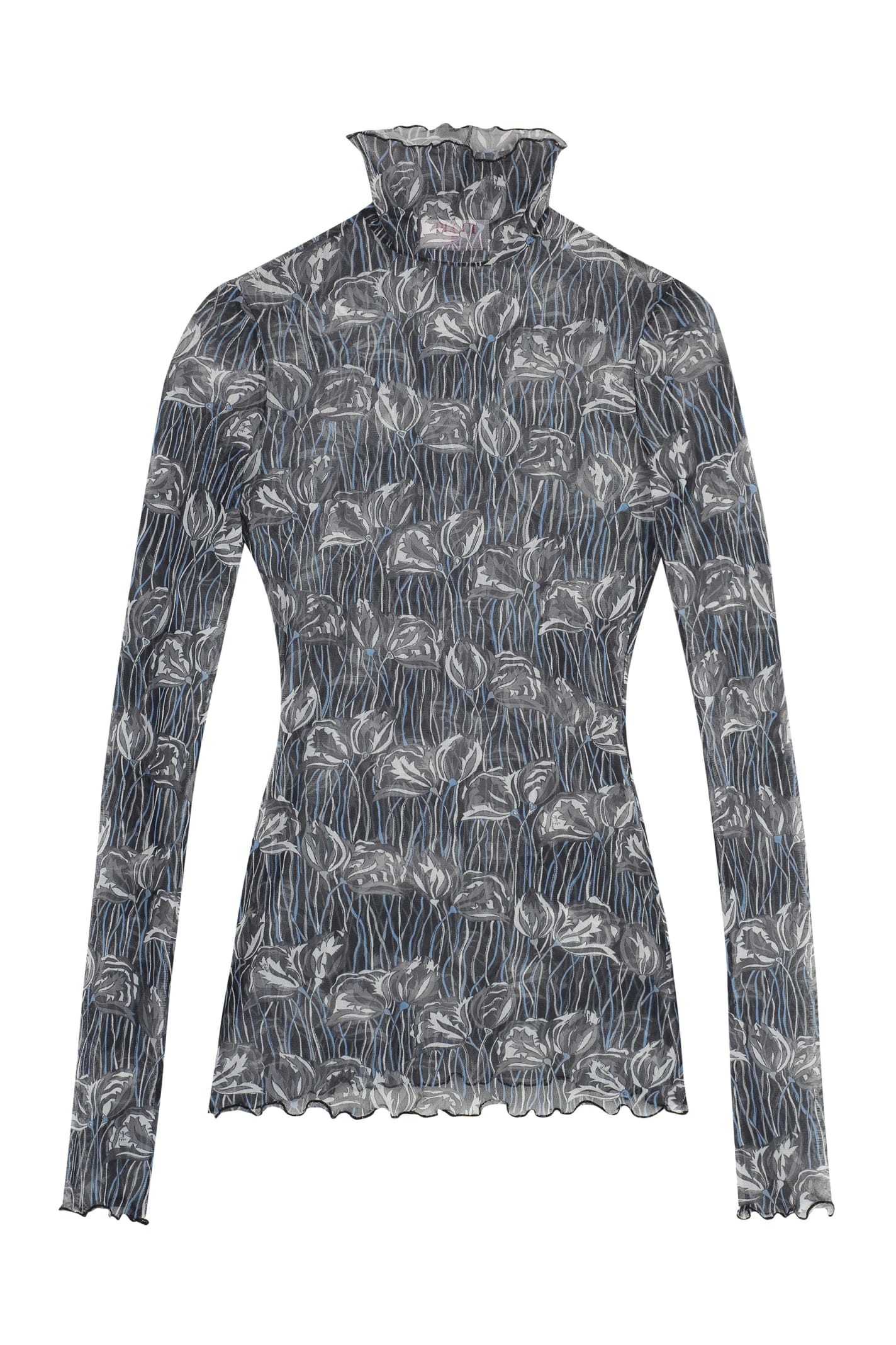 Shop Pucci Printed Long-sleeve Top In Grey