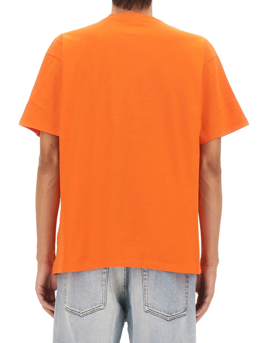 Shop Aries T-shirt With Logo In Orange
