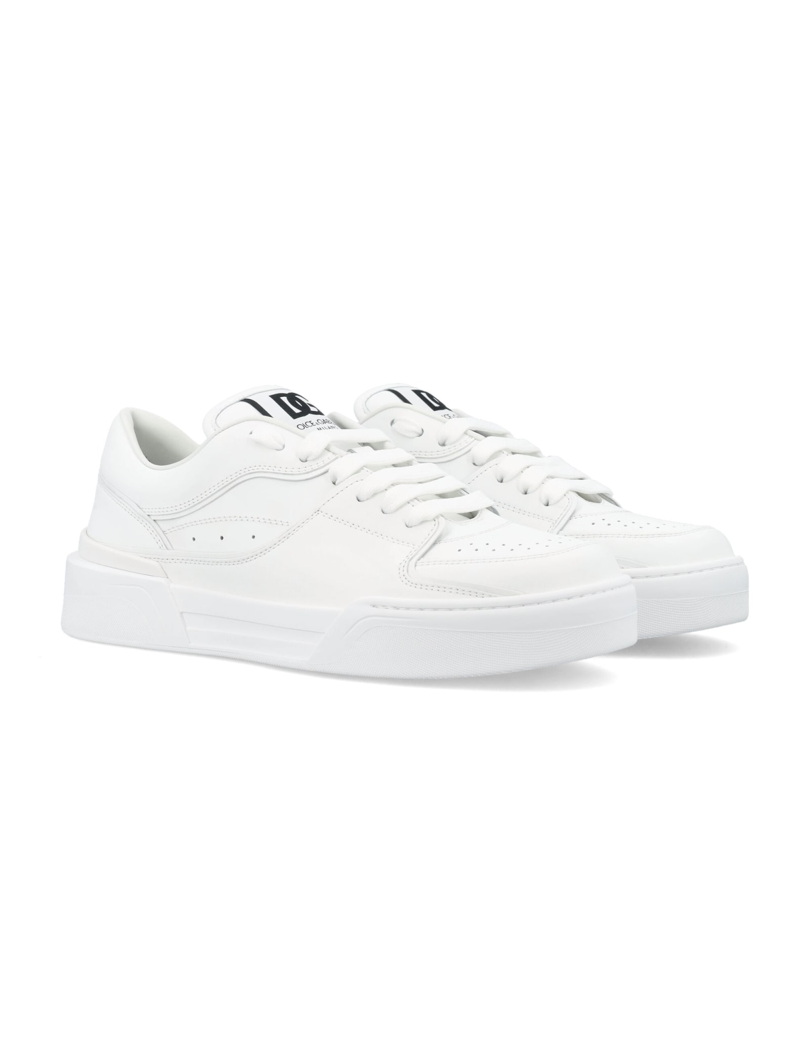 Shop Dolce & Gabbana Calfskin Nappa New Roma Sneakers