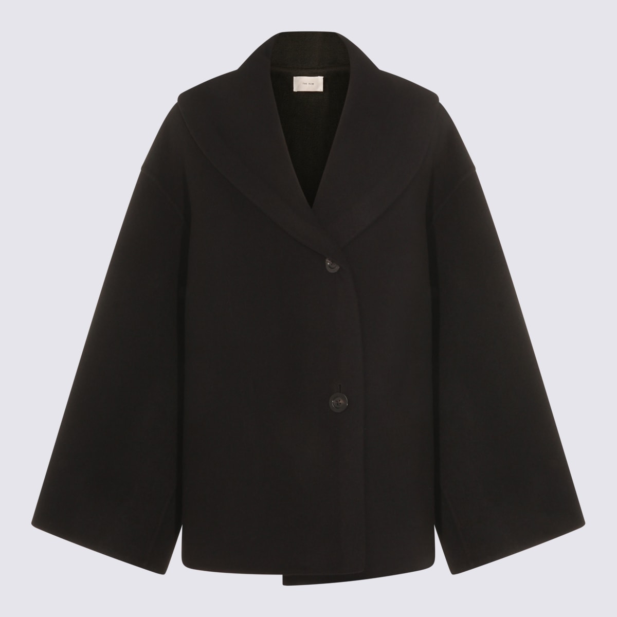 The Row Black Wool Coat In Brown