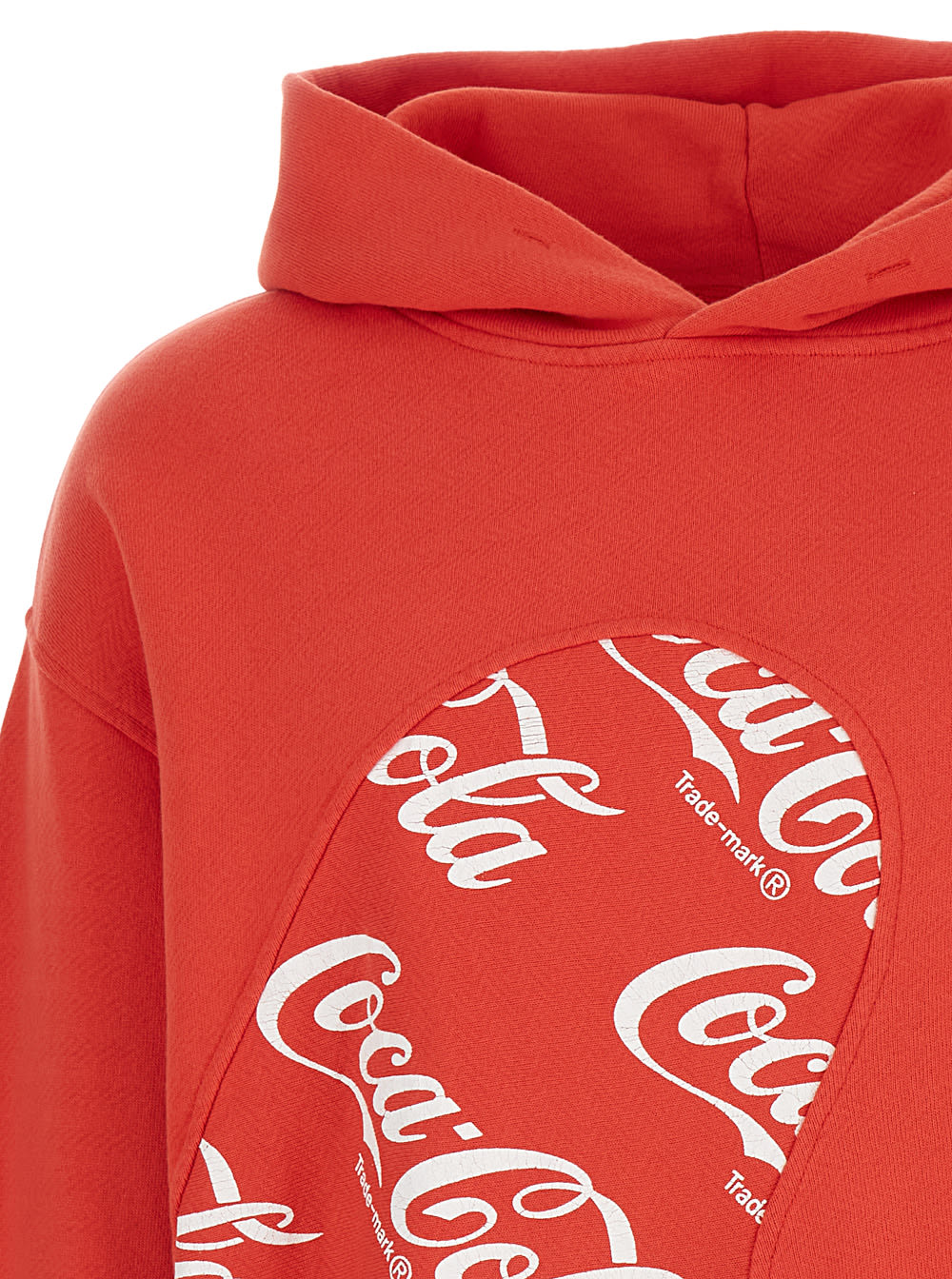 Shop Erl Men Coca Cola Swirl Hoodie Knit In Rosso