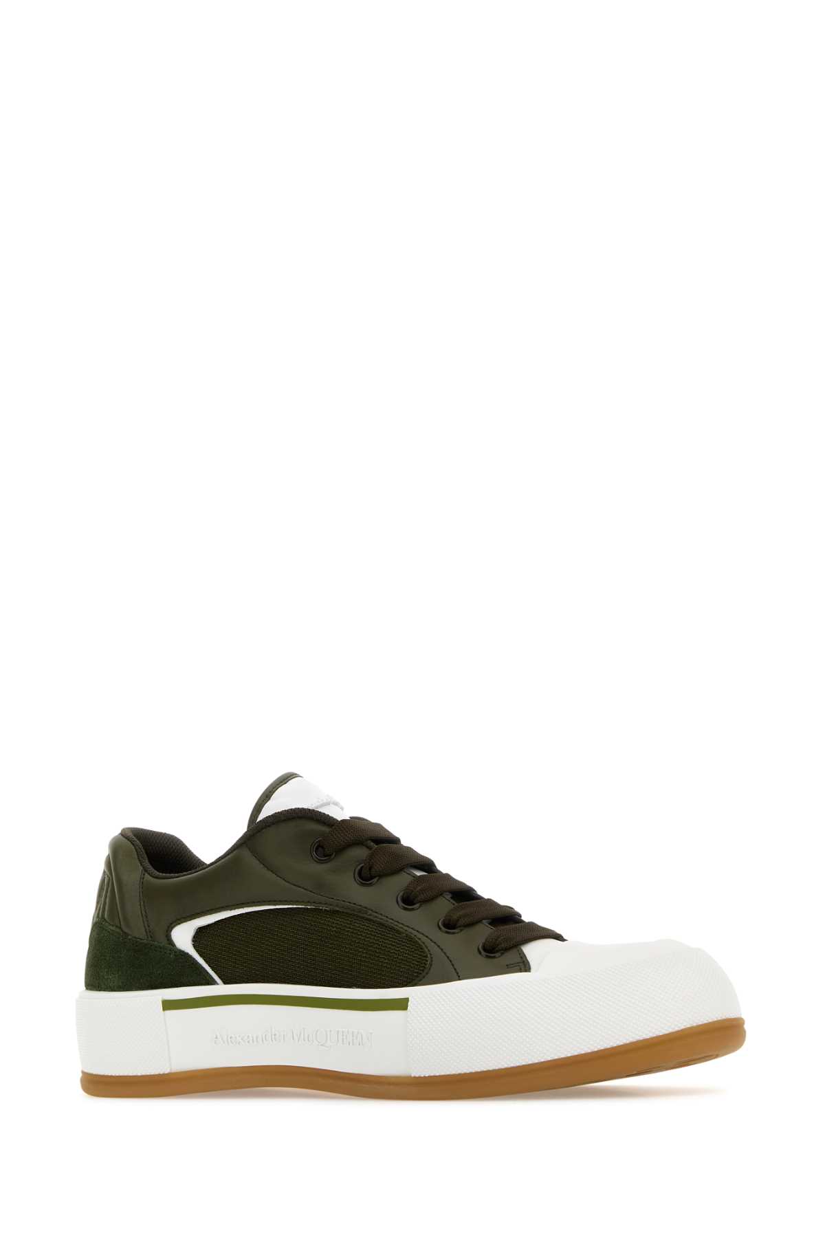 Alexander Mcqueen Olive Green Plimsoll Trainers In Khakipakhawhiam