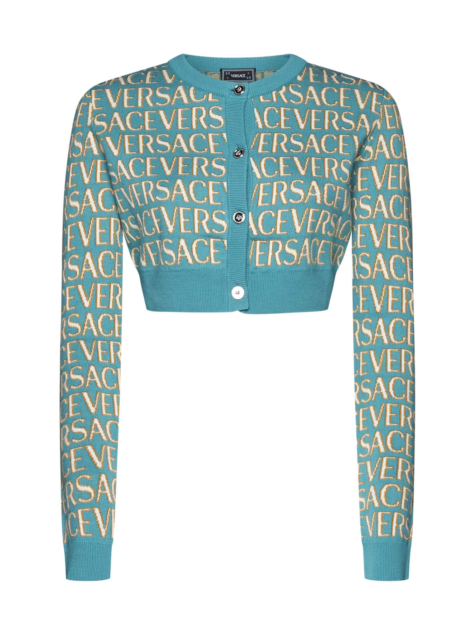 Versace Cropped-length Knitted Cardigan