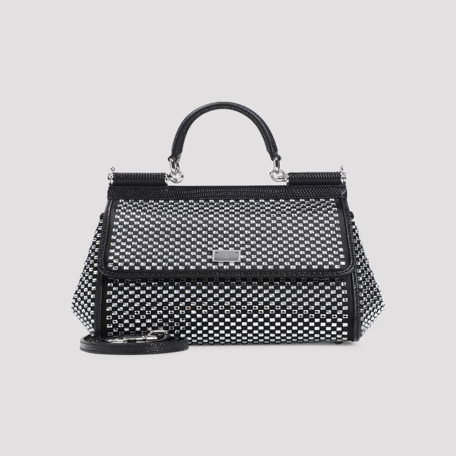 Shop Dolce & Gabbana Handbag In Nero Crystal