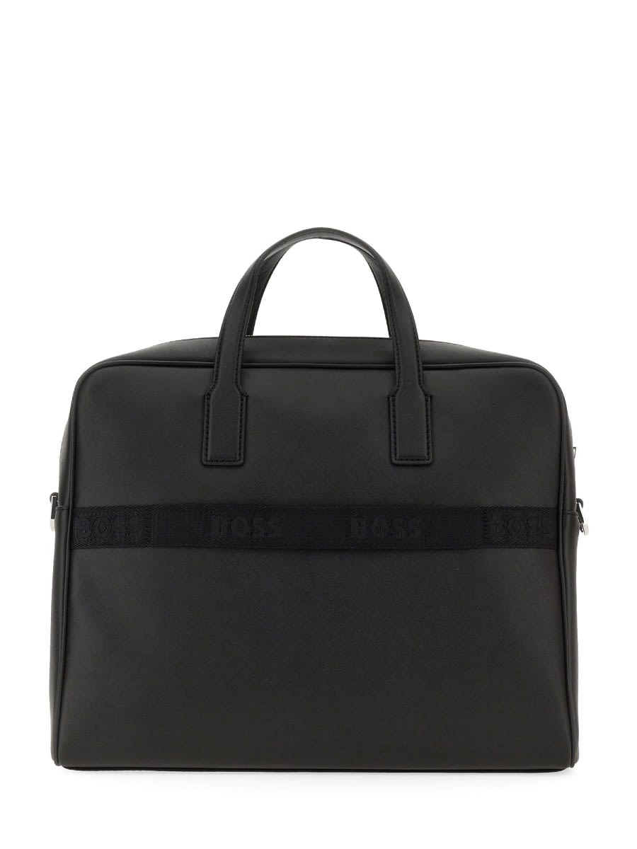 Shop Hugo Boss Document Bag With Logo In Black