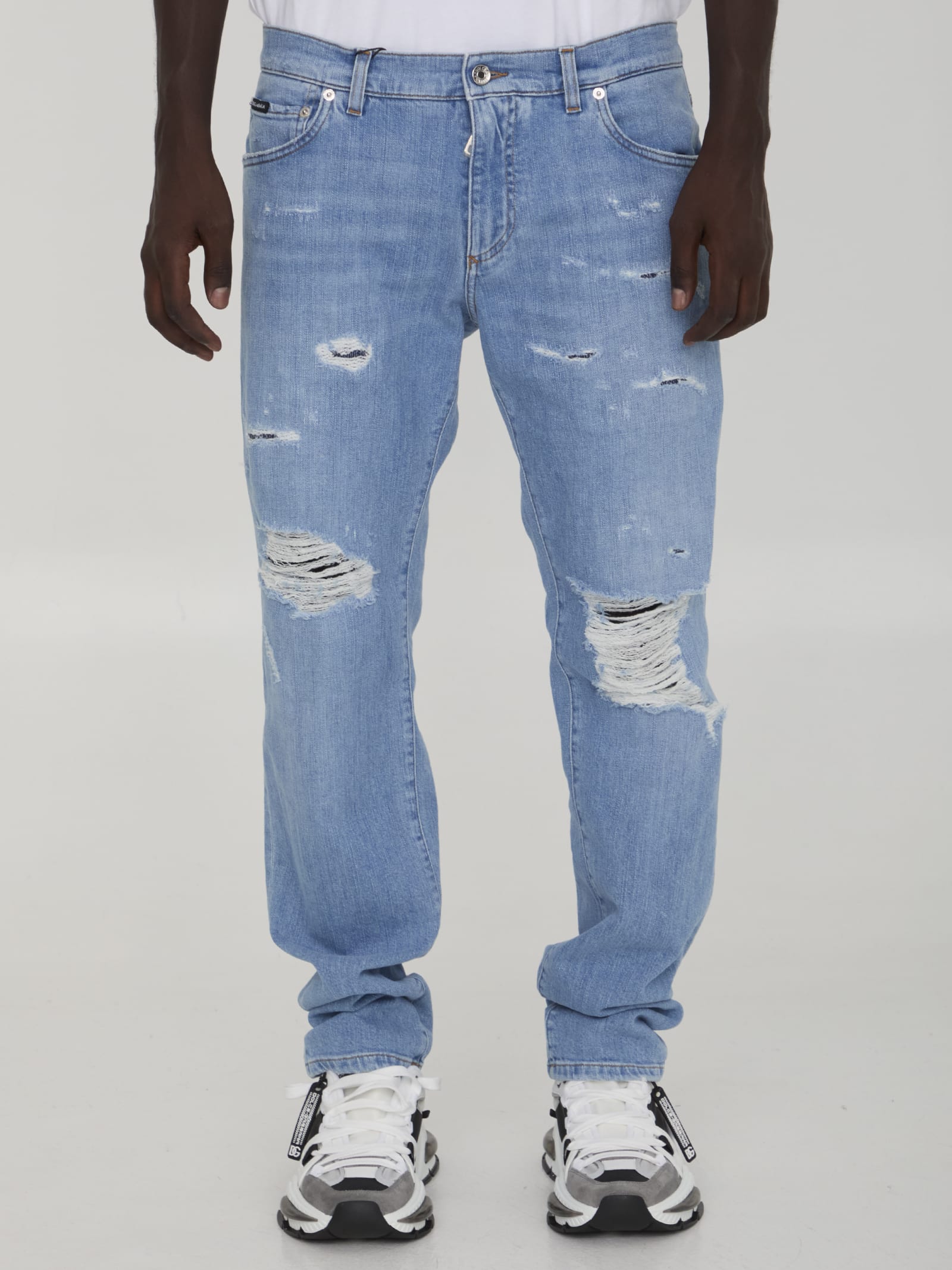 Shop Dolce & Gabbana Slim Jeans In Light Blue