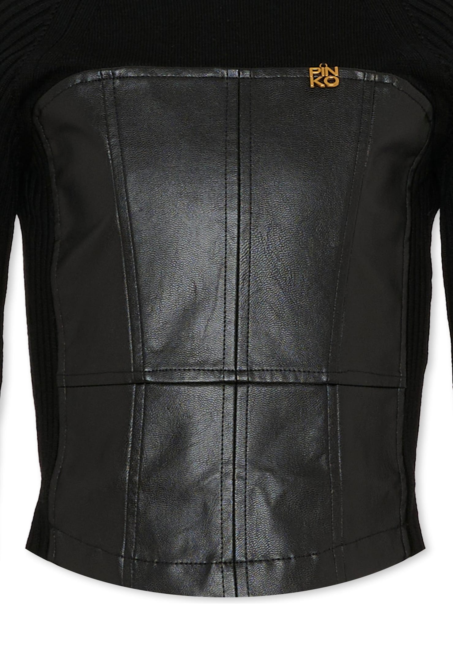 Pinko Black Sweater For Girl With Logo In Black