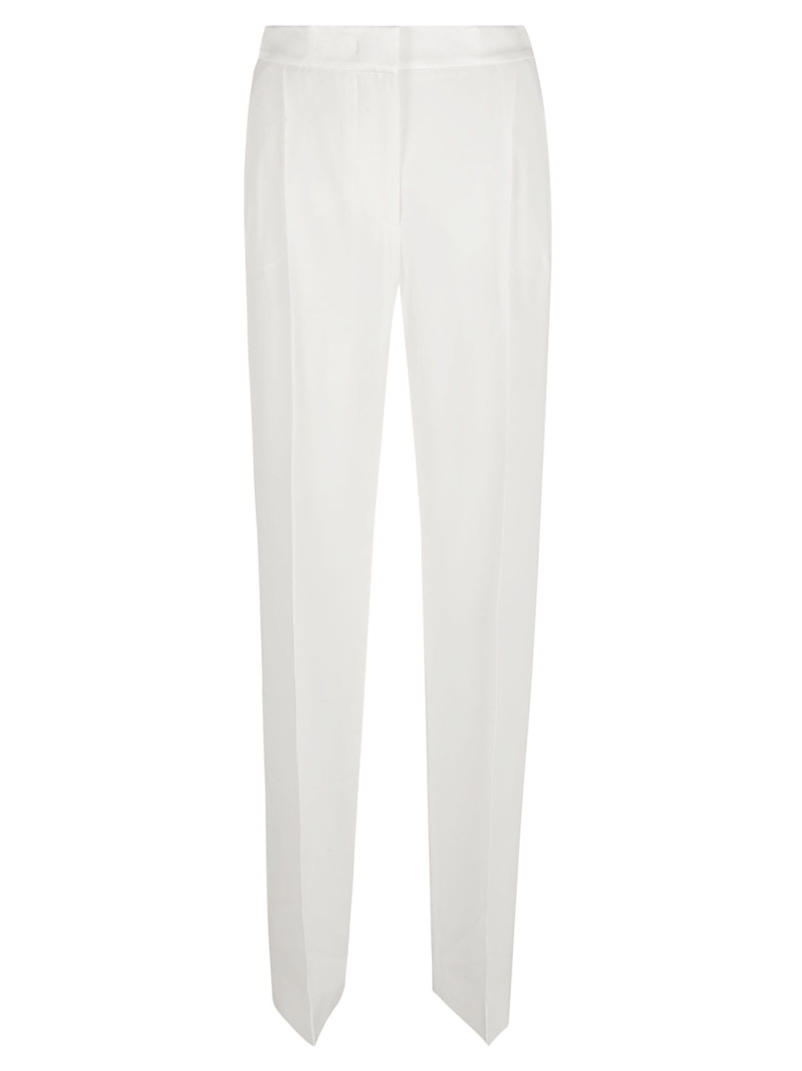 Alberta Ferretti High-waist Plain Trousers In White