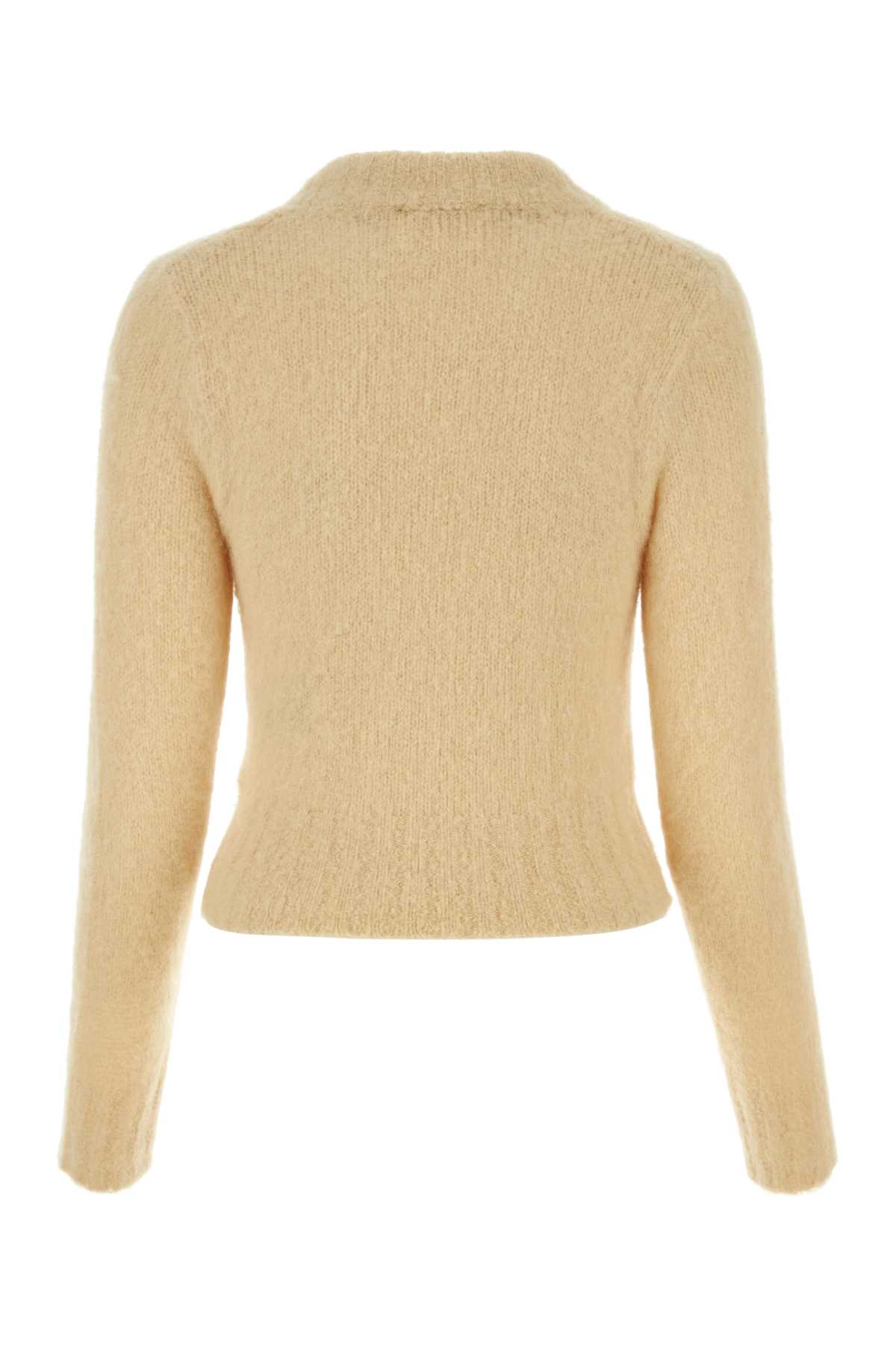 Shop Ami Alexandre Mattiussi Pastel Yellow Stretch Alpaca Blend Sweater In Vanillacream