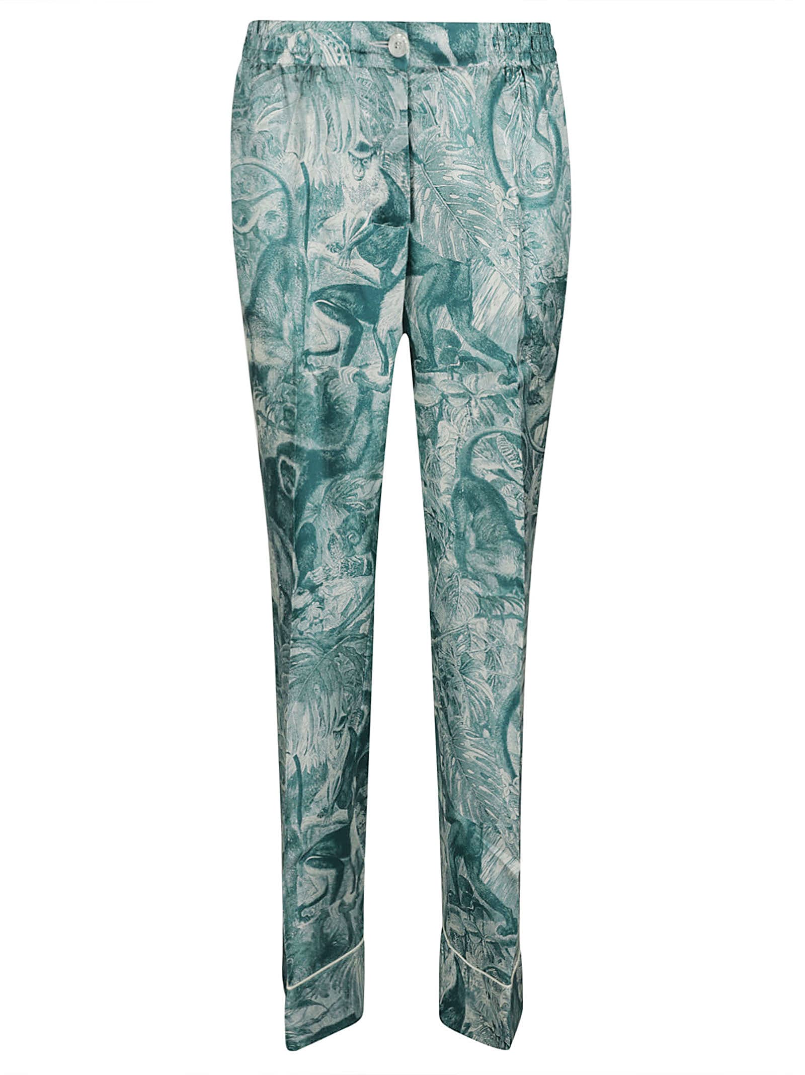 Buttoned Printed Trousers