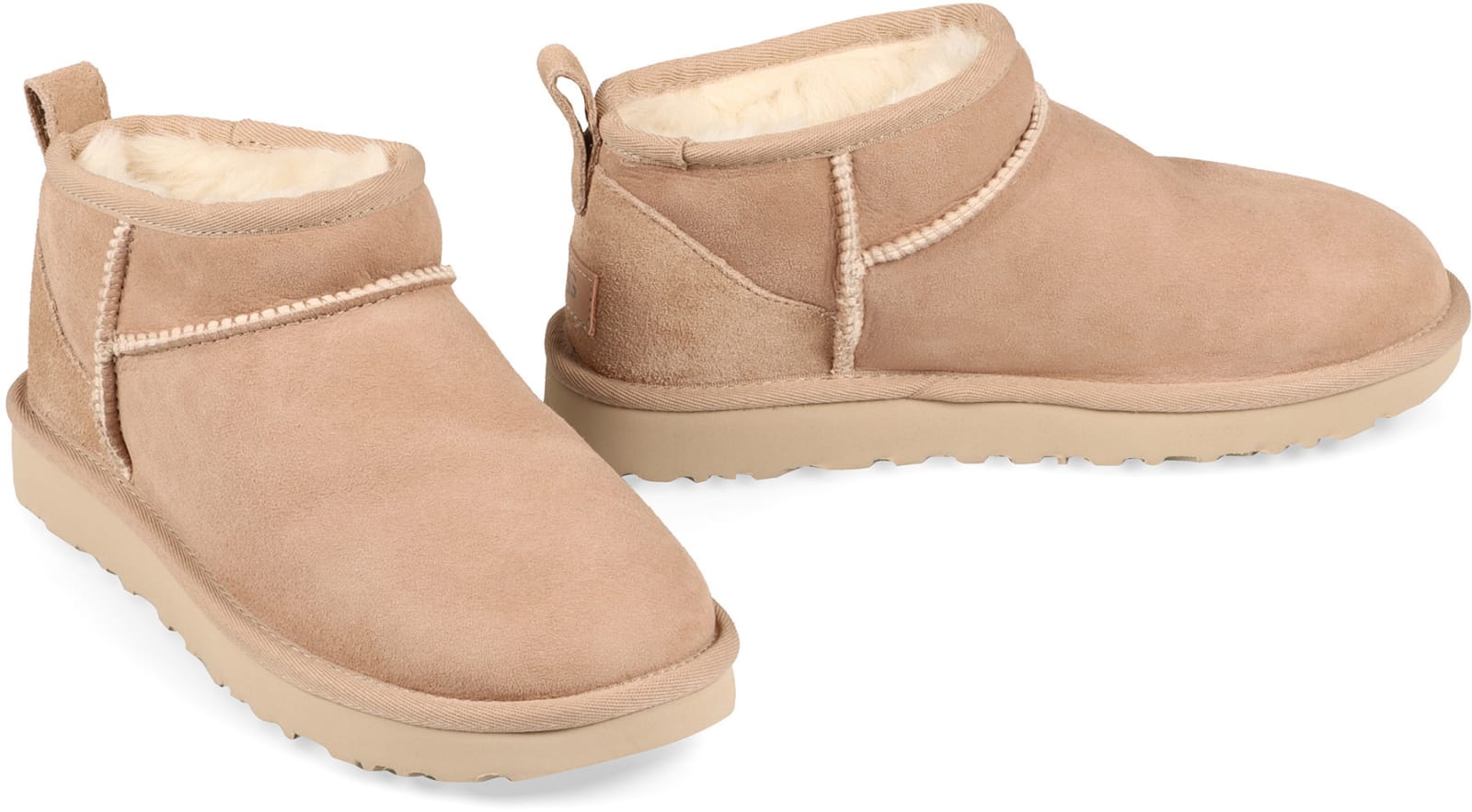 Shop Ugg Classic Ultra Mini Ankle Boots In Neutrals