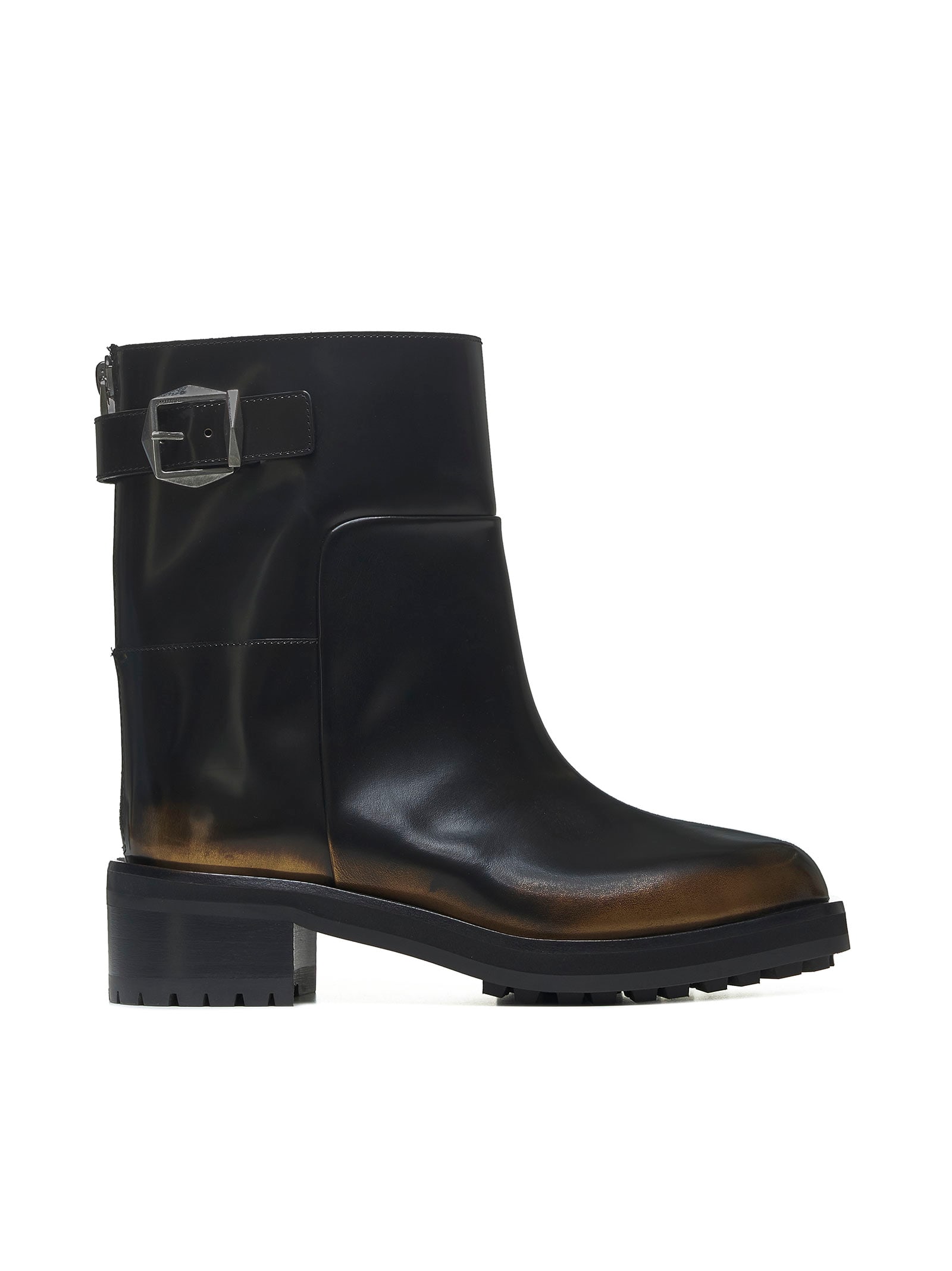 Jimmy Choo Brooklyn Leather Boots In Blackgold