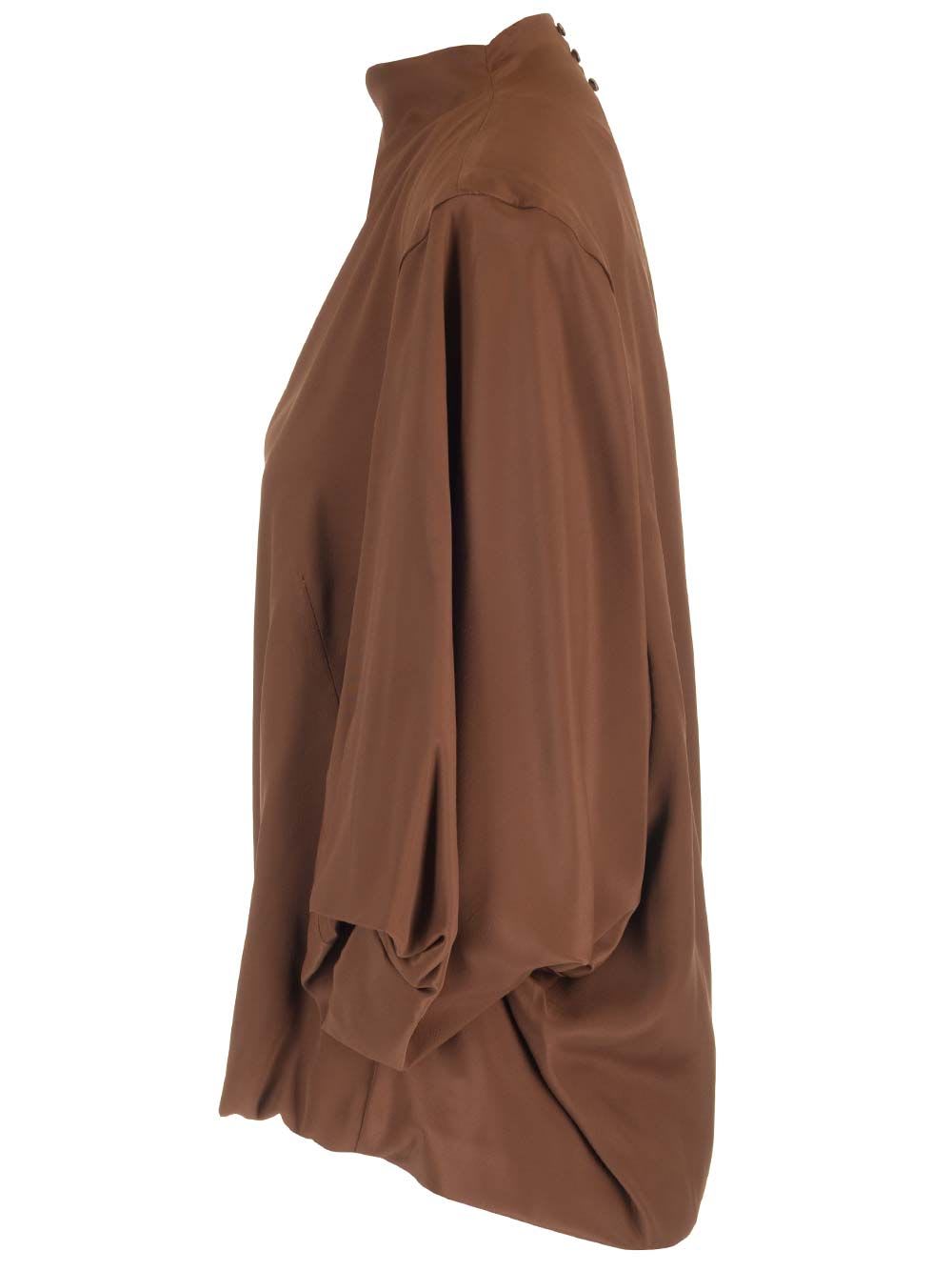 Shop Dries Van Noten Crepe Blouse In Brown