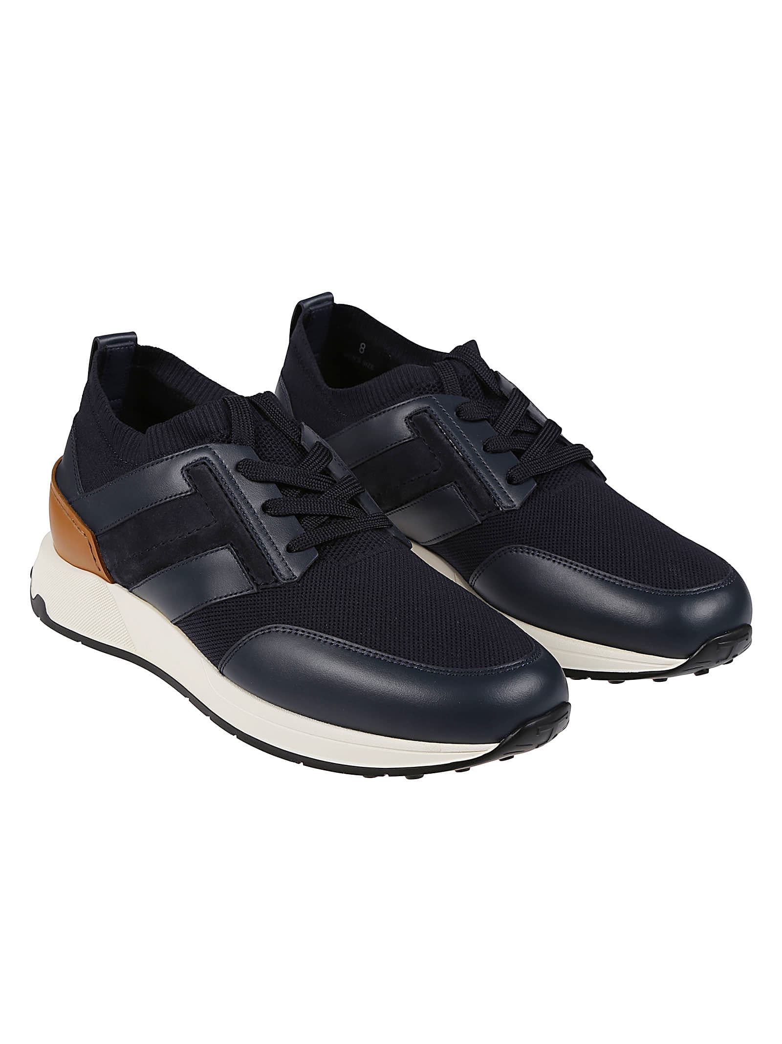 Shop Tod's Panelled Mesh Lace-up Sneakers