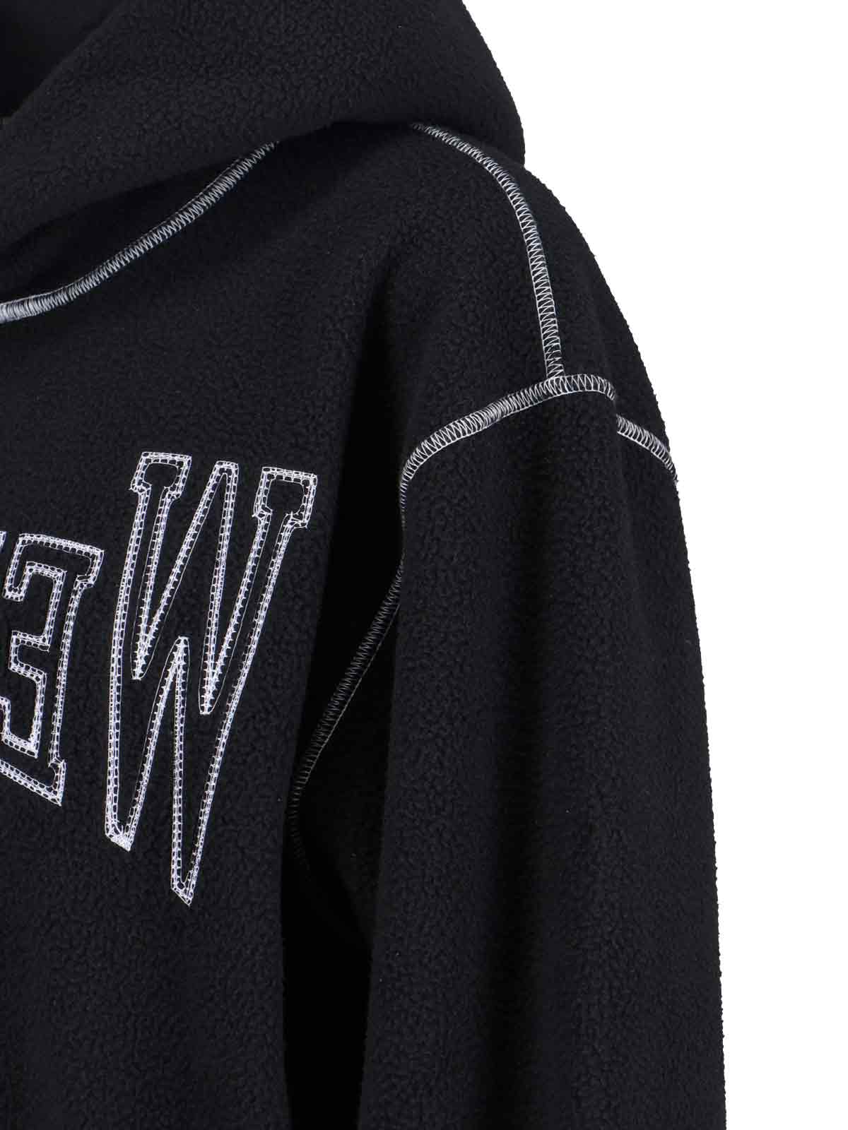 Mm6 Maison Margiela Knitwear Hooded Contrast Stitching In Black