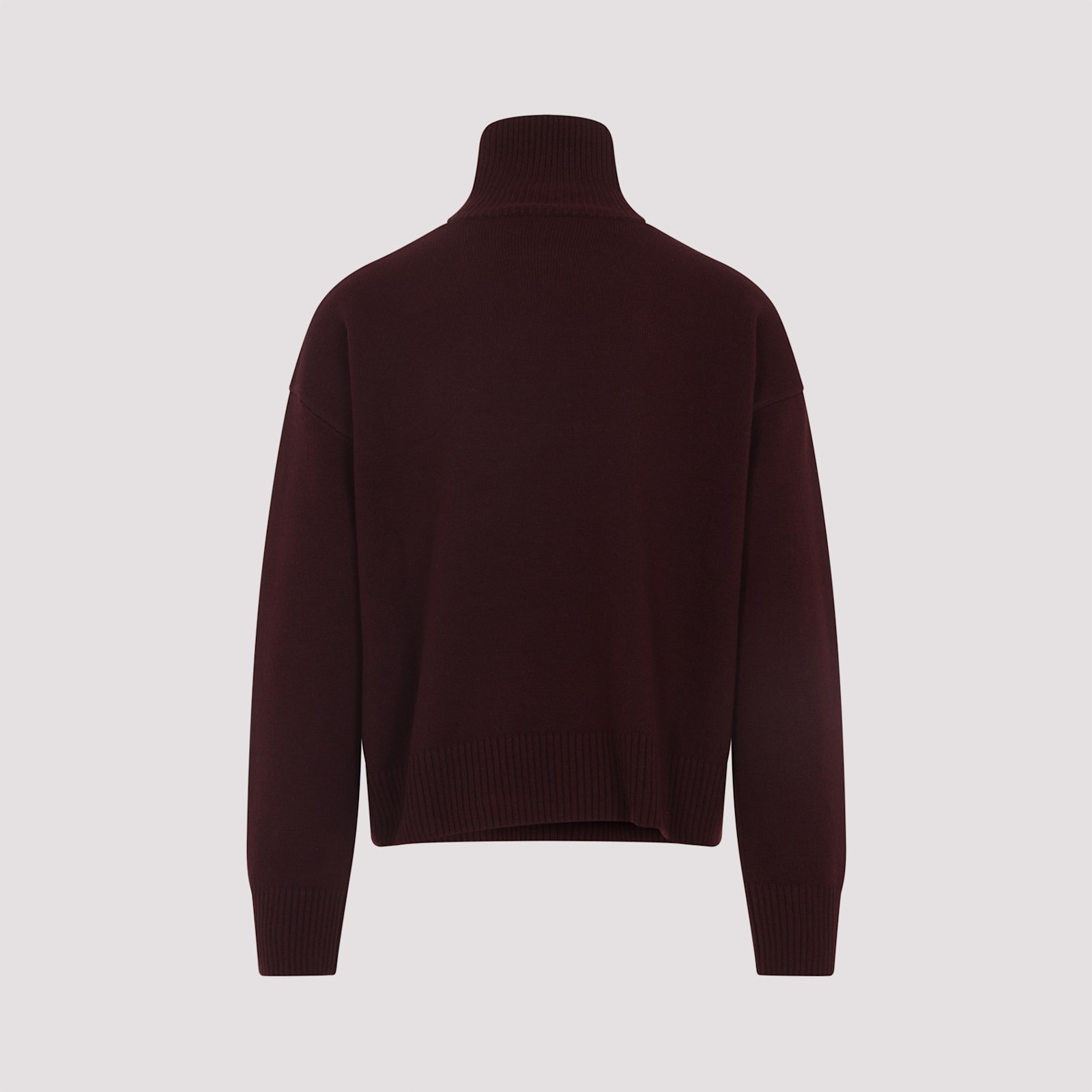 Ami Alexandre Mattiussi Ami Paris Tyrian Purple Wool Blend Oversize Sweater In Burgundy