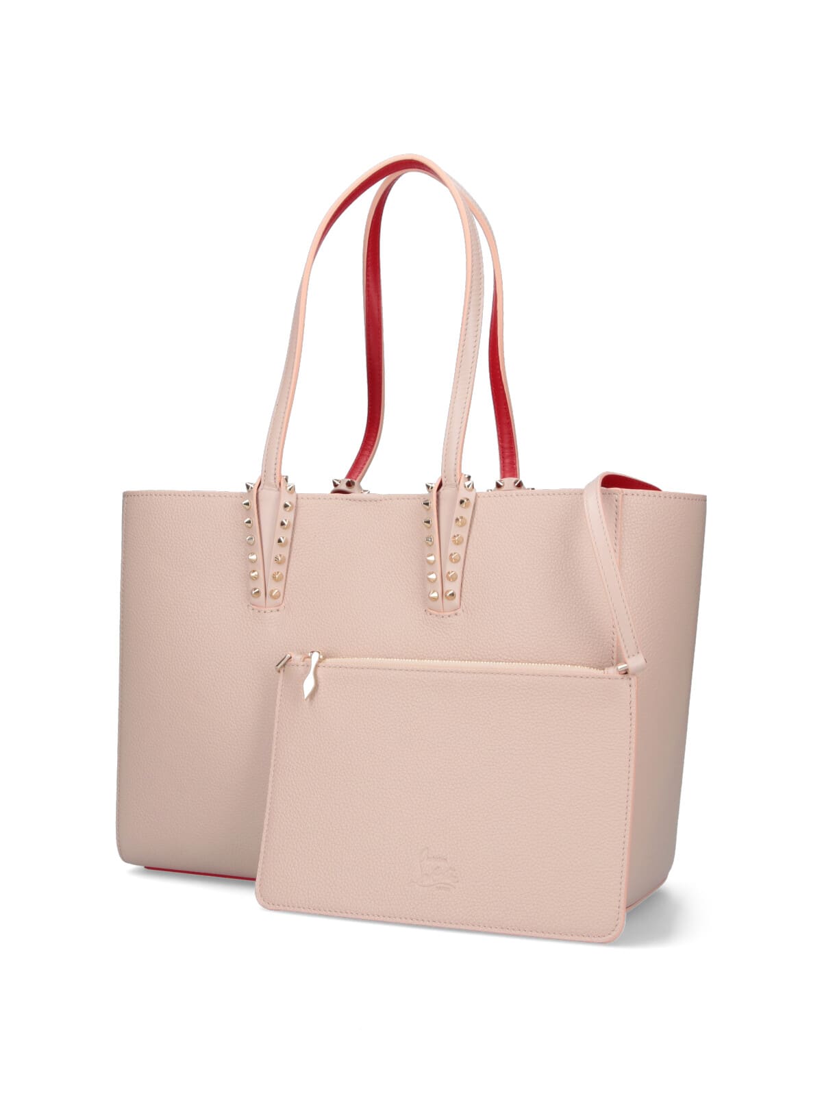 Christian Louboutin Versatile Tote Bag Studded Handles In White