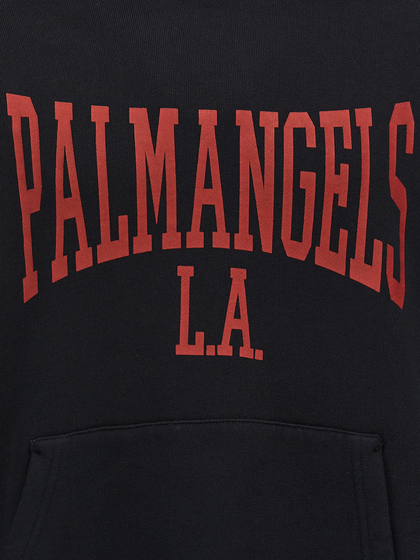 Shop Palm Angels College Hoodie In Black Dark Red