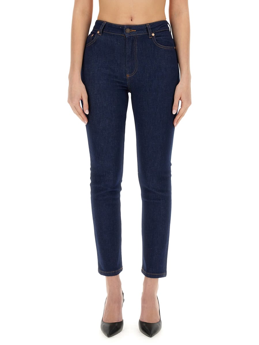 Shop M05ch1n0 Jeans Slim Fit Pants In Denim